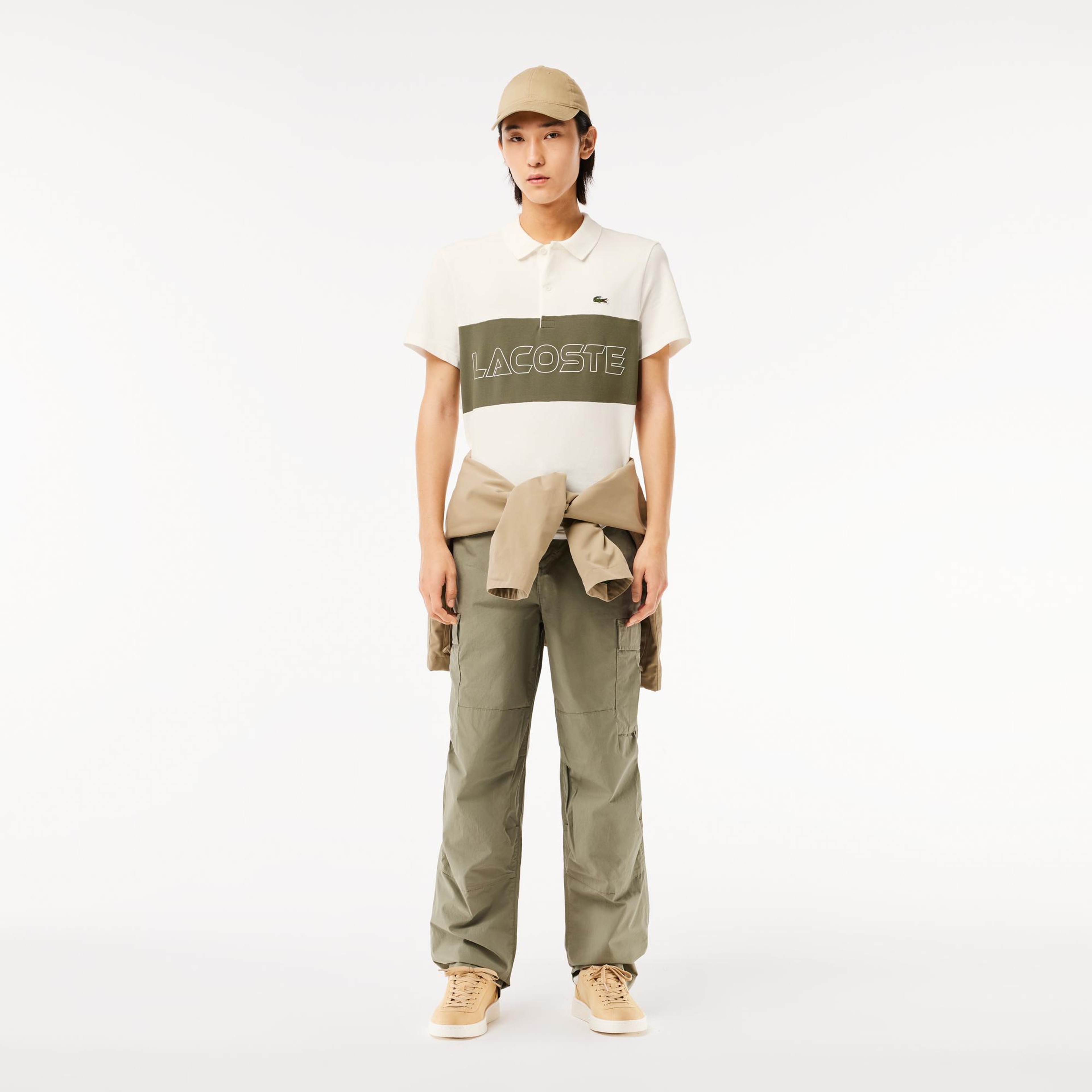 Lacoste Erkek Regular Fit Renk Bloklu Krem Polo