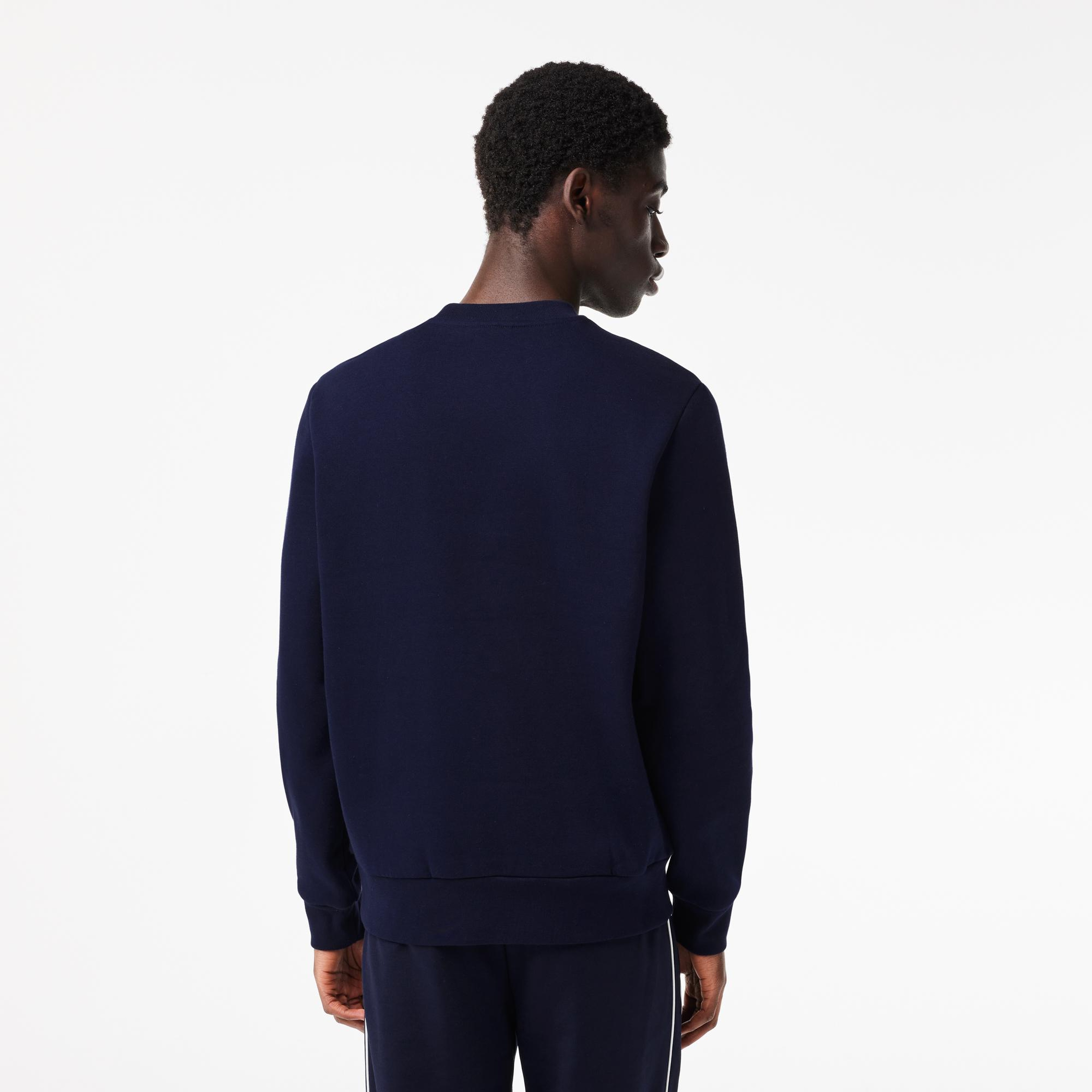 Erkek Classic Fit Bisiklet Yaka Organik Pamuk Lacivert Sweatshirt