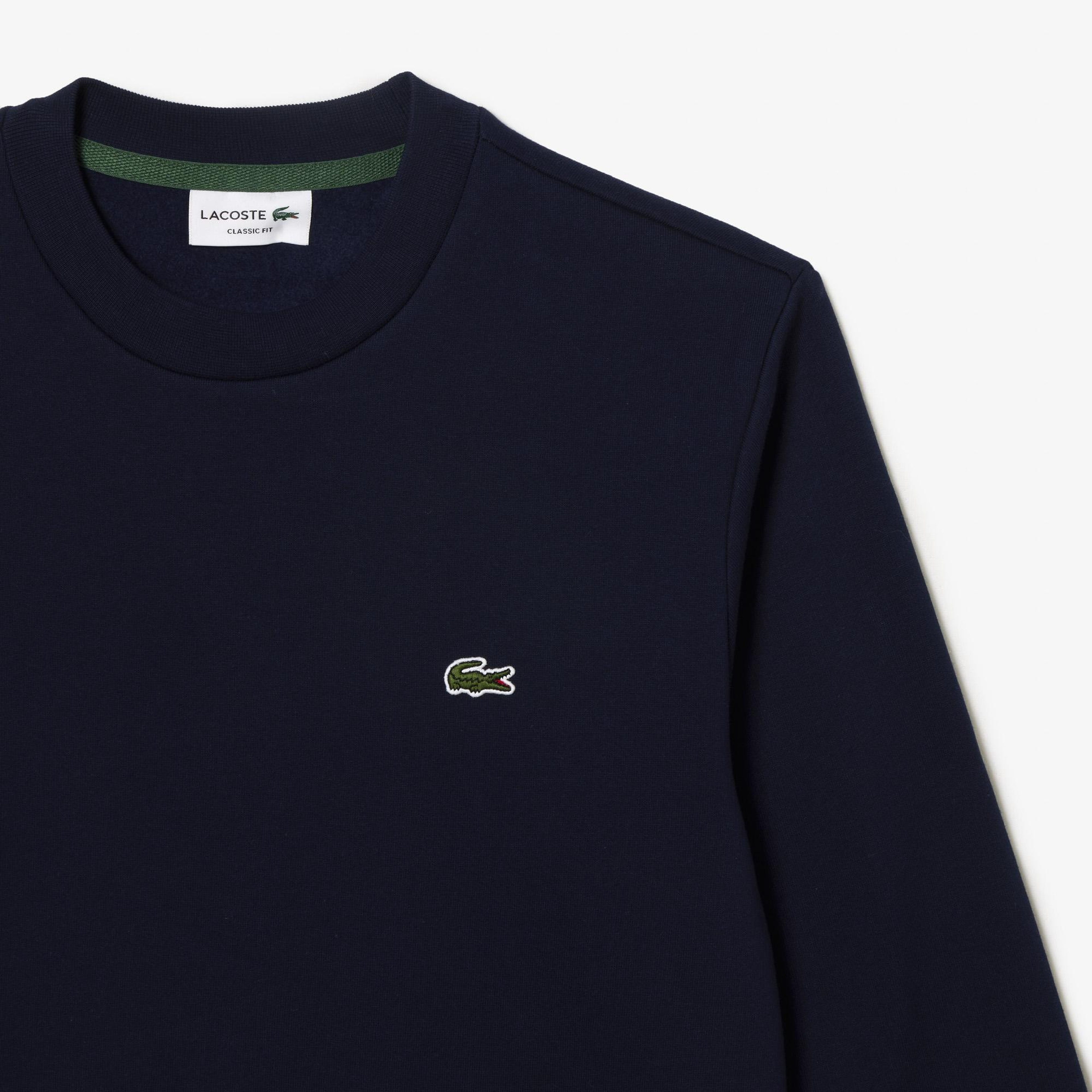Erkek Classic Fit Bisiklet Yaka Organik Pamuk Lacivert Sweatshirt