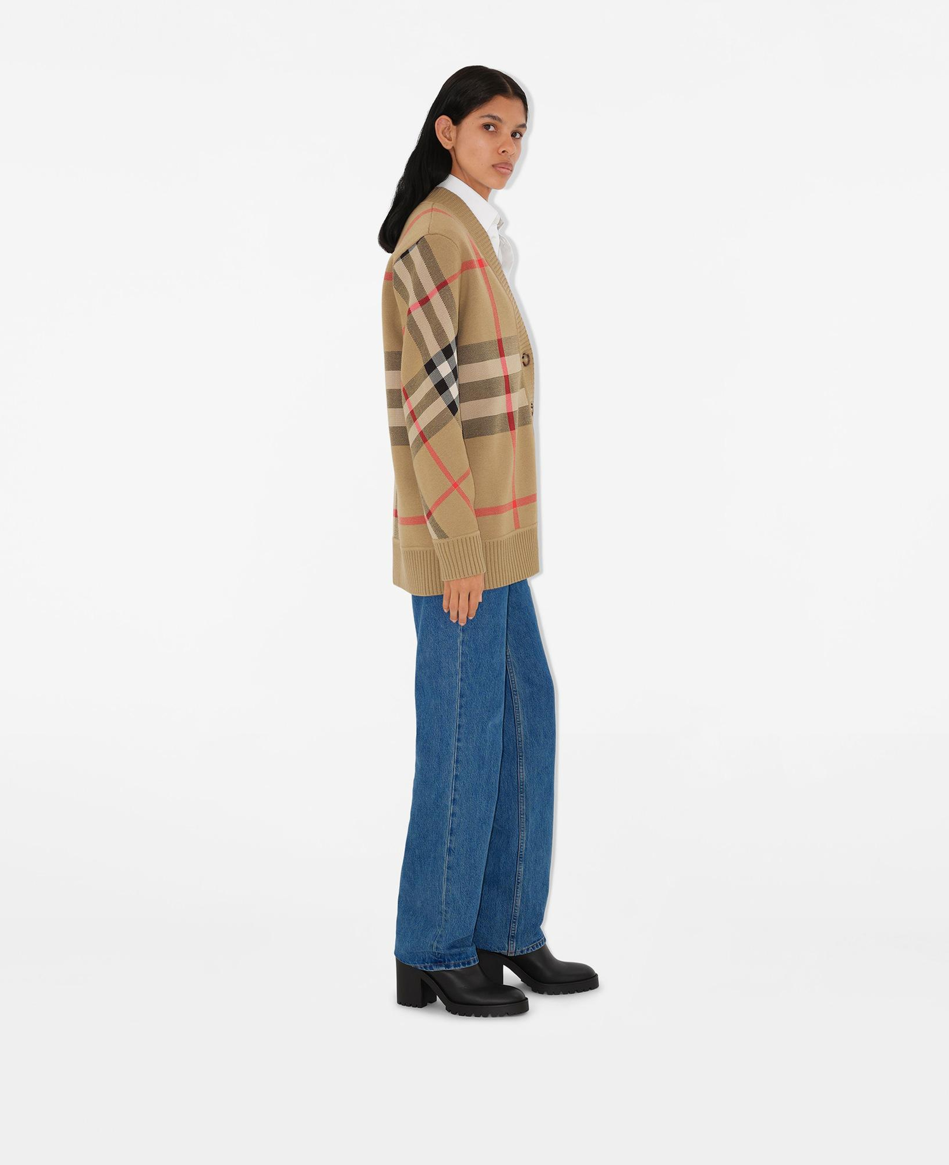 Burberry Check Yün Karışımlı Kadın Bej Hırka