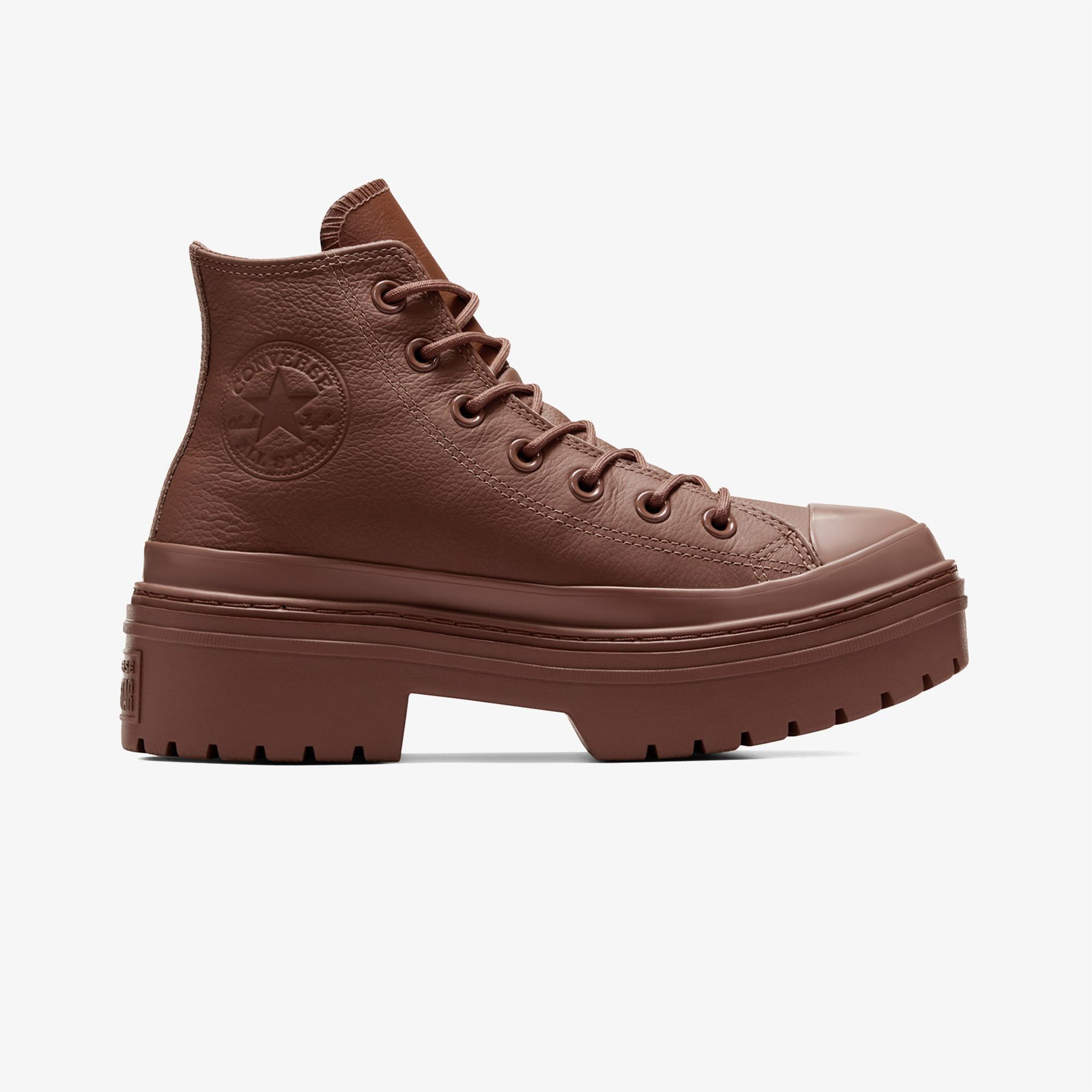 Converse Chuck Taylor All Star Lugged Heel Kadın Kahverengi Deri Platform Su Geçirmez Bot
