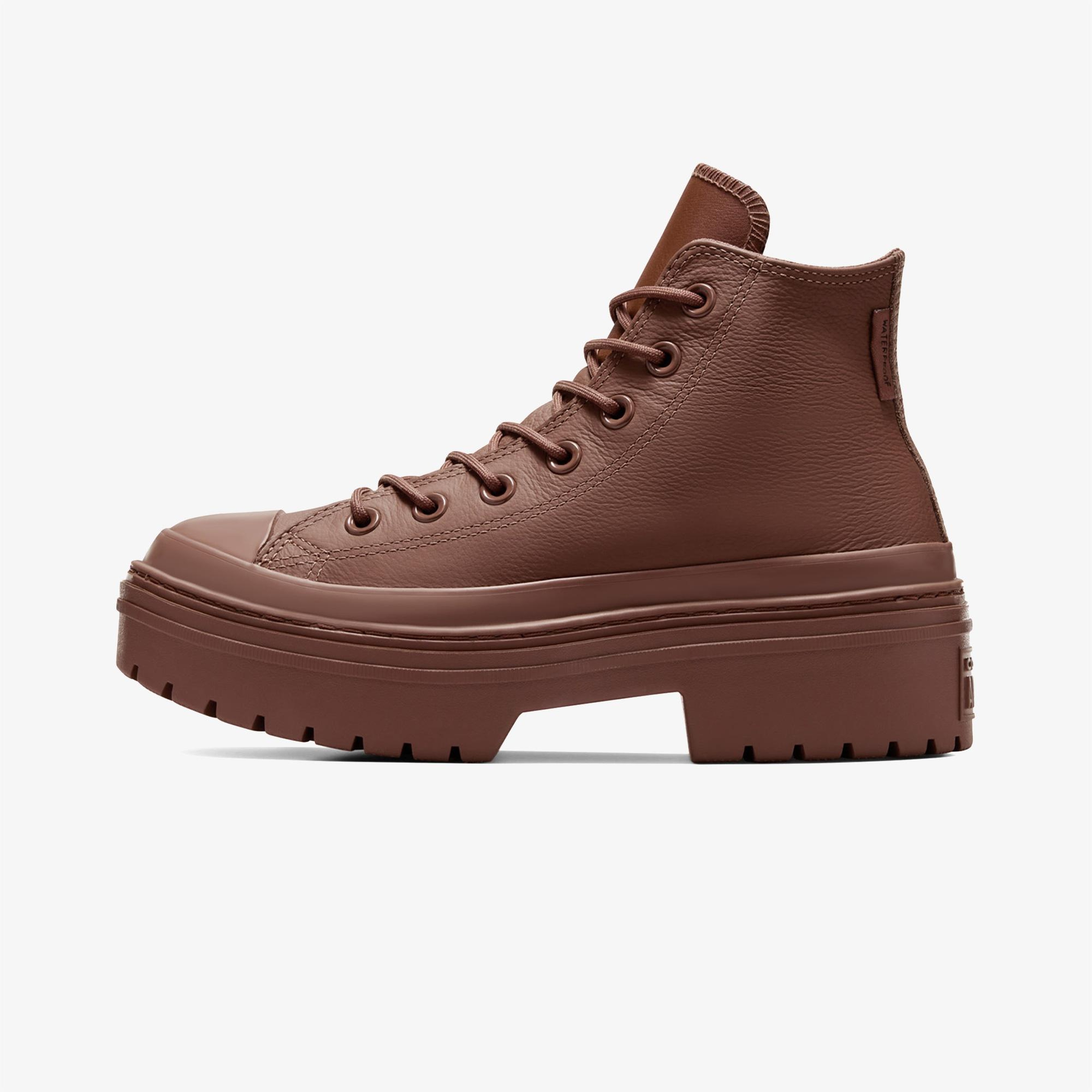 Converse Chuck Taylor All Star Lugged Heel Kadın Kahverengi Deri Platform Su Geçirmez Bot