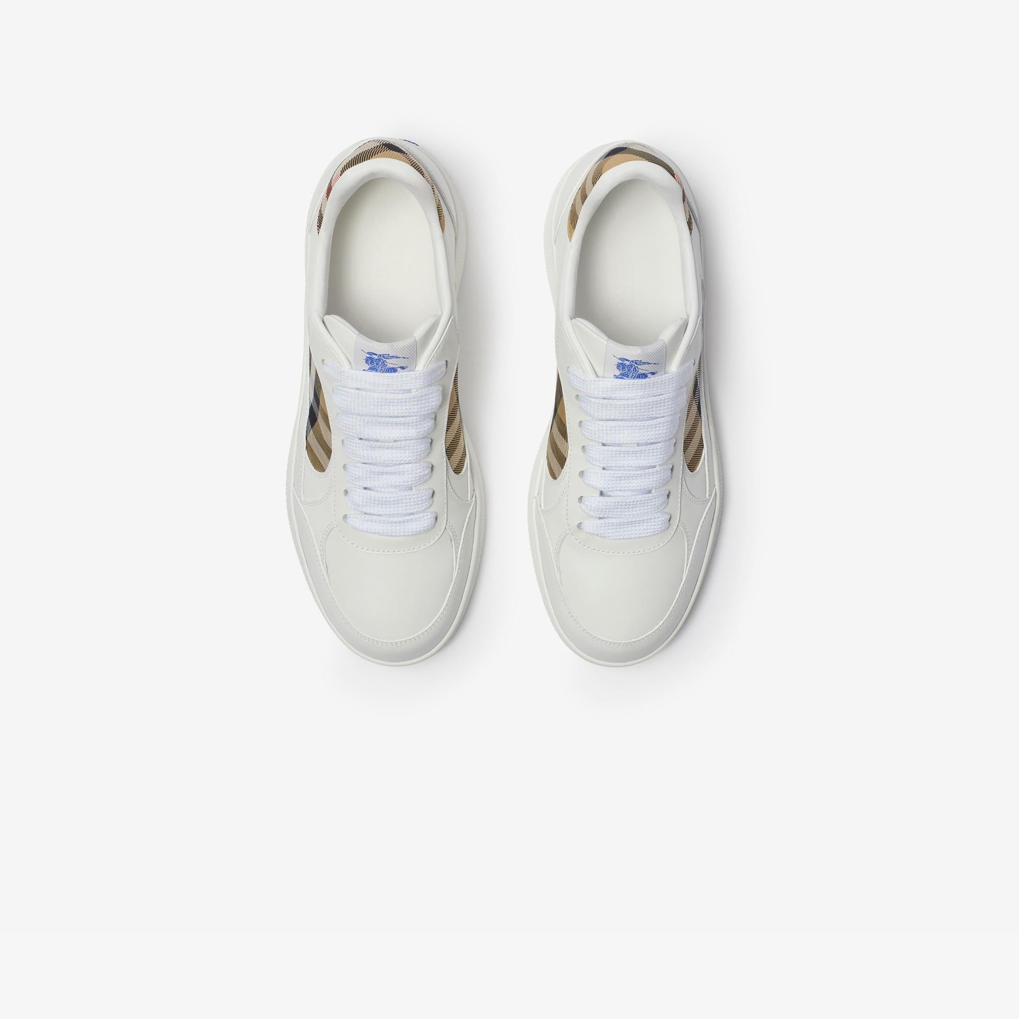 Burberry Mix Leather And Terrace Erkek Beyaz Sneaker