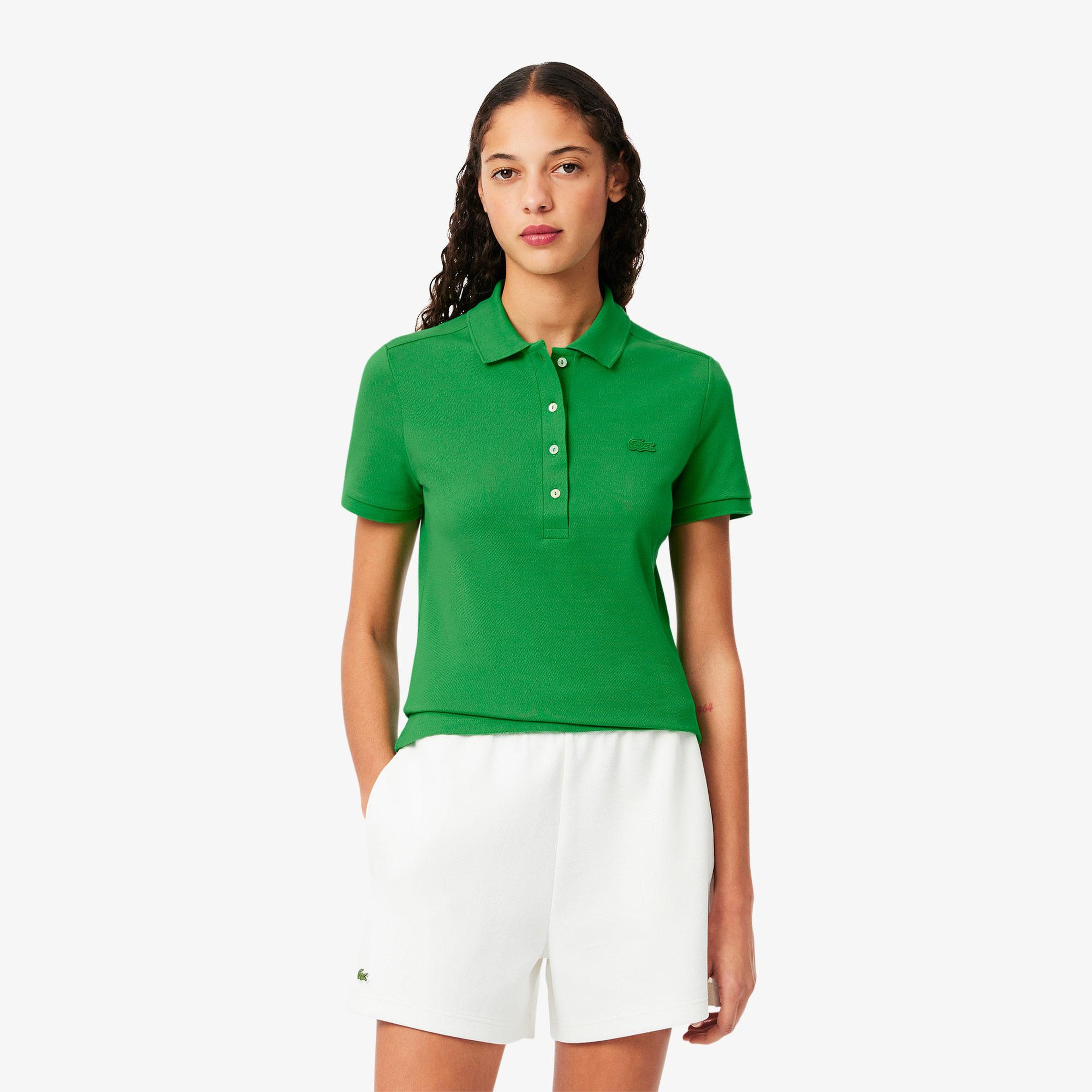 Lacoste L.12.D Kadın Slim Fit Yeşil Polo