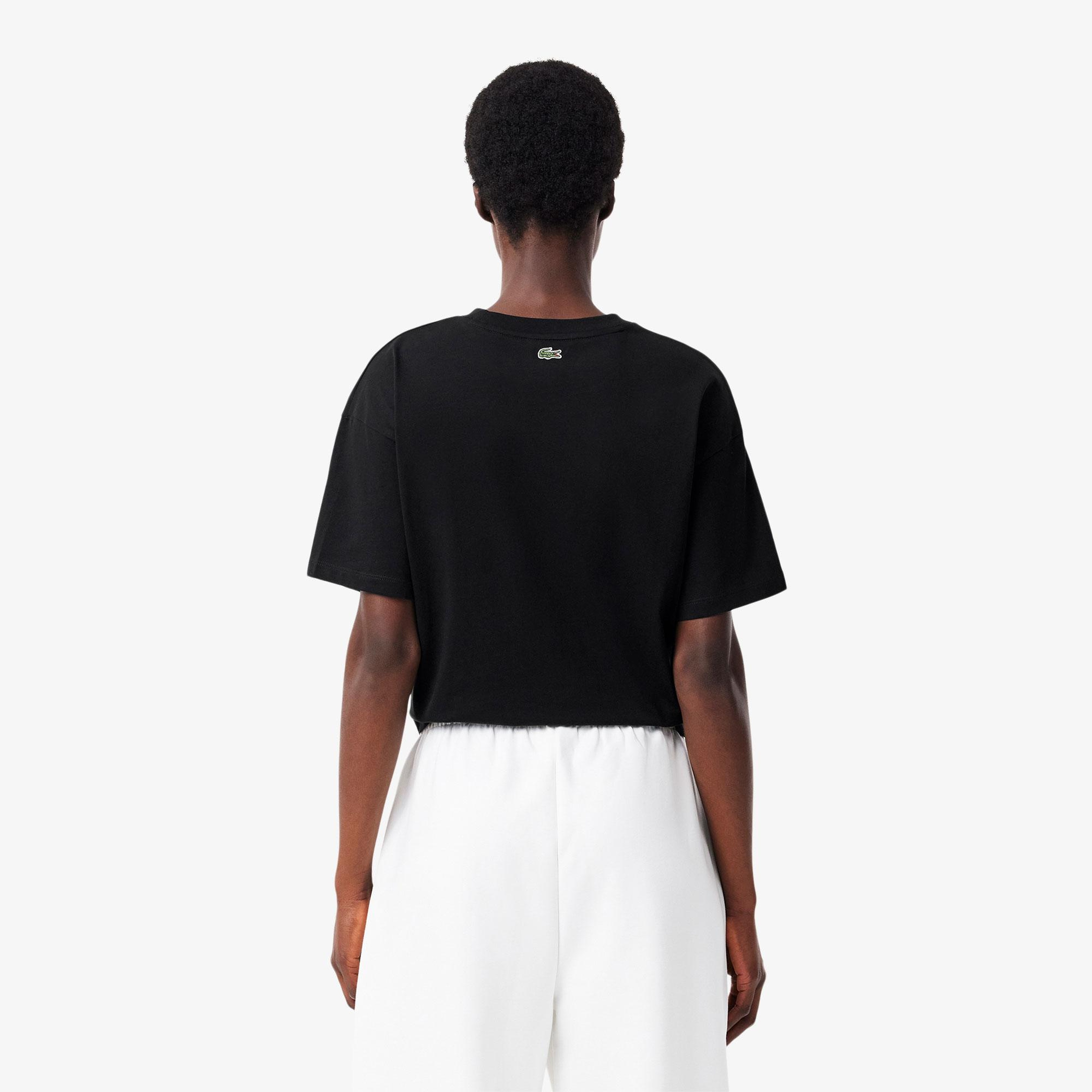 Kadın Bisiklet Yaka Siyah T-Shirt