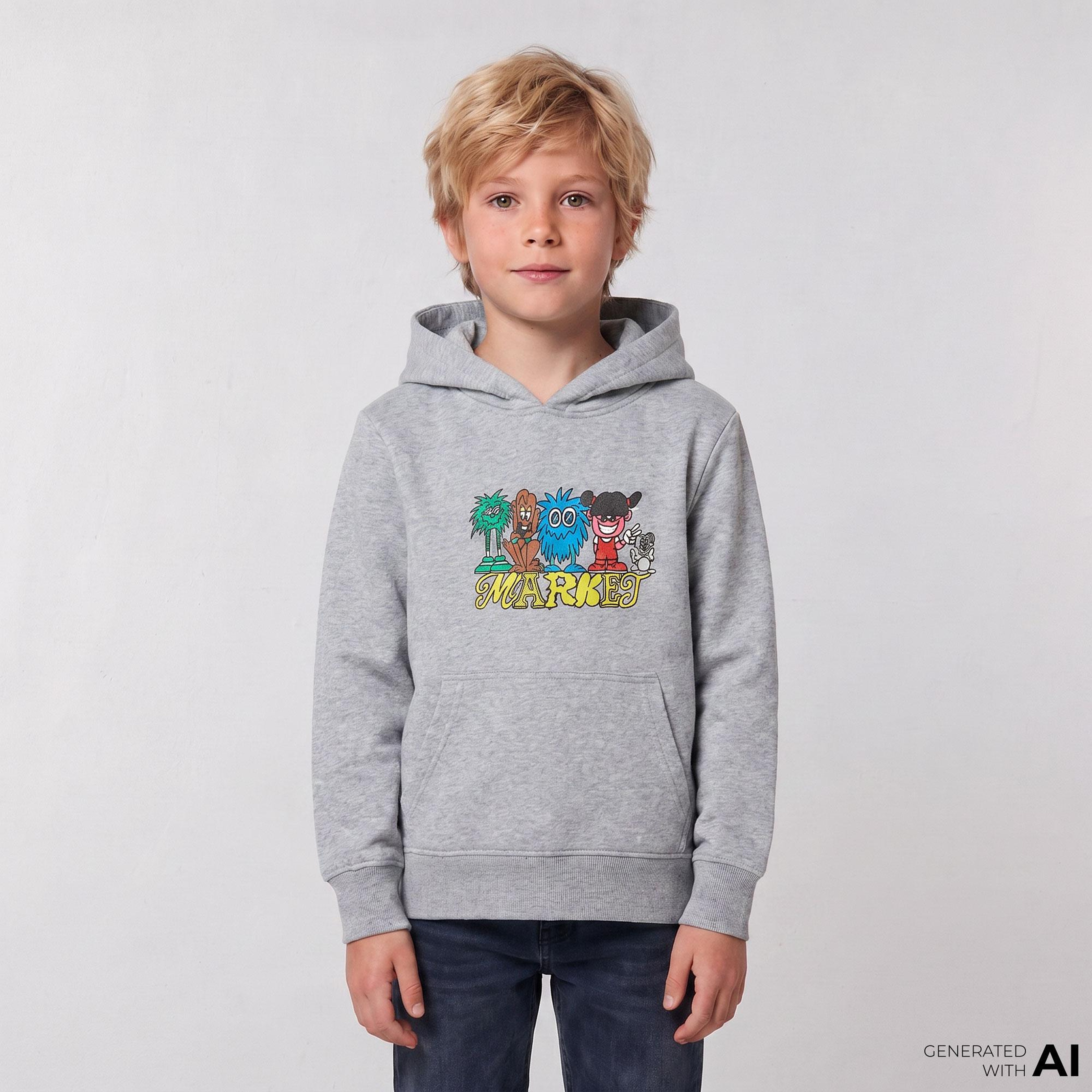 Market My Squad Çocuk Gri Hoodie