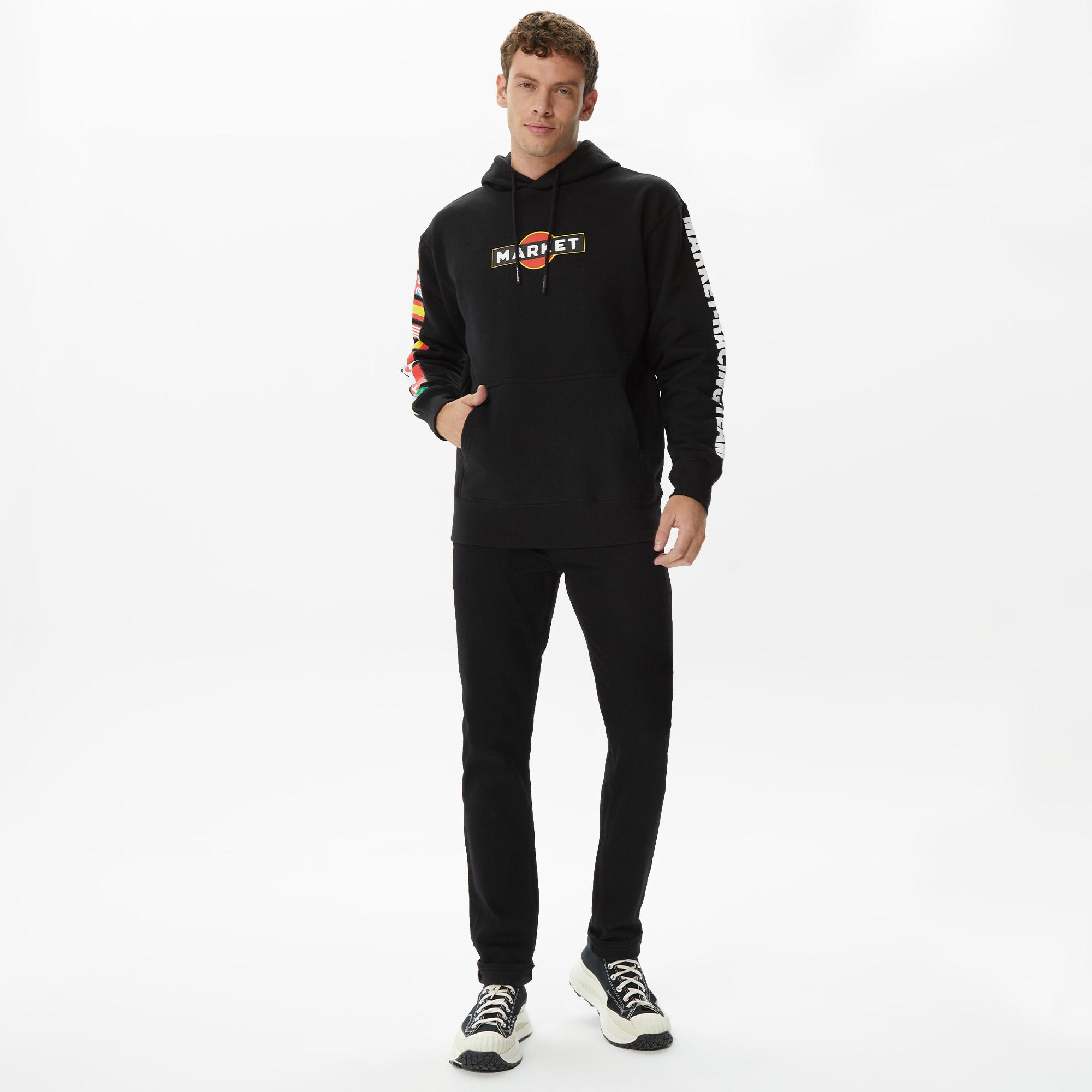 Market Group 5 Erkek Siyah Hoodie