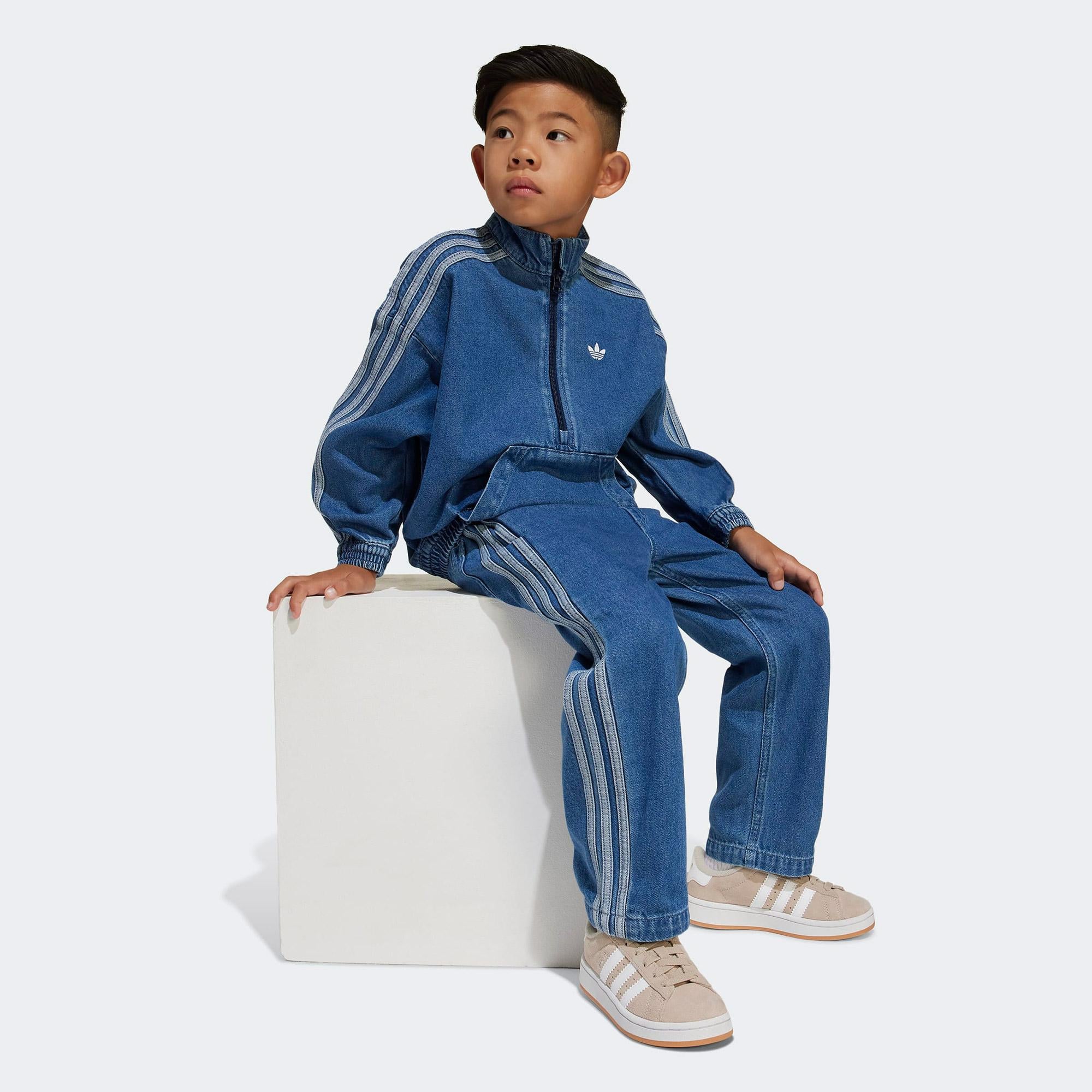 adidas Denim Set Çocuk Mavi Eşofman Takımı