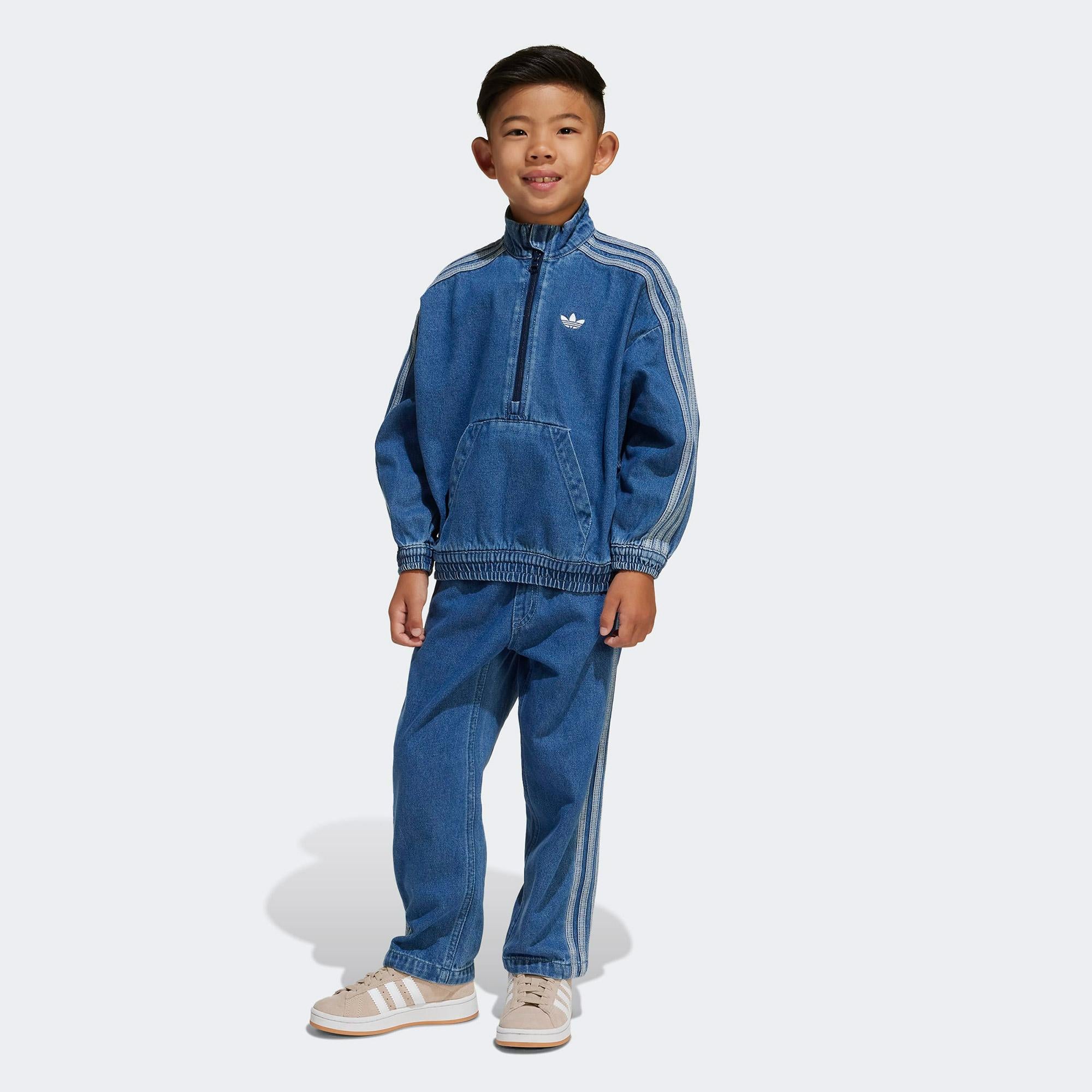 adidas Denim Set Çocuk Mavi Eşofman Takımı