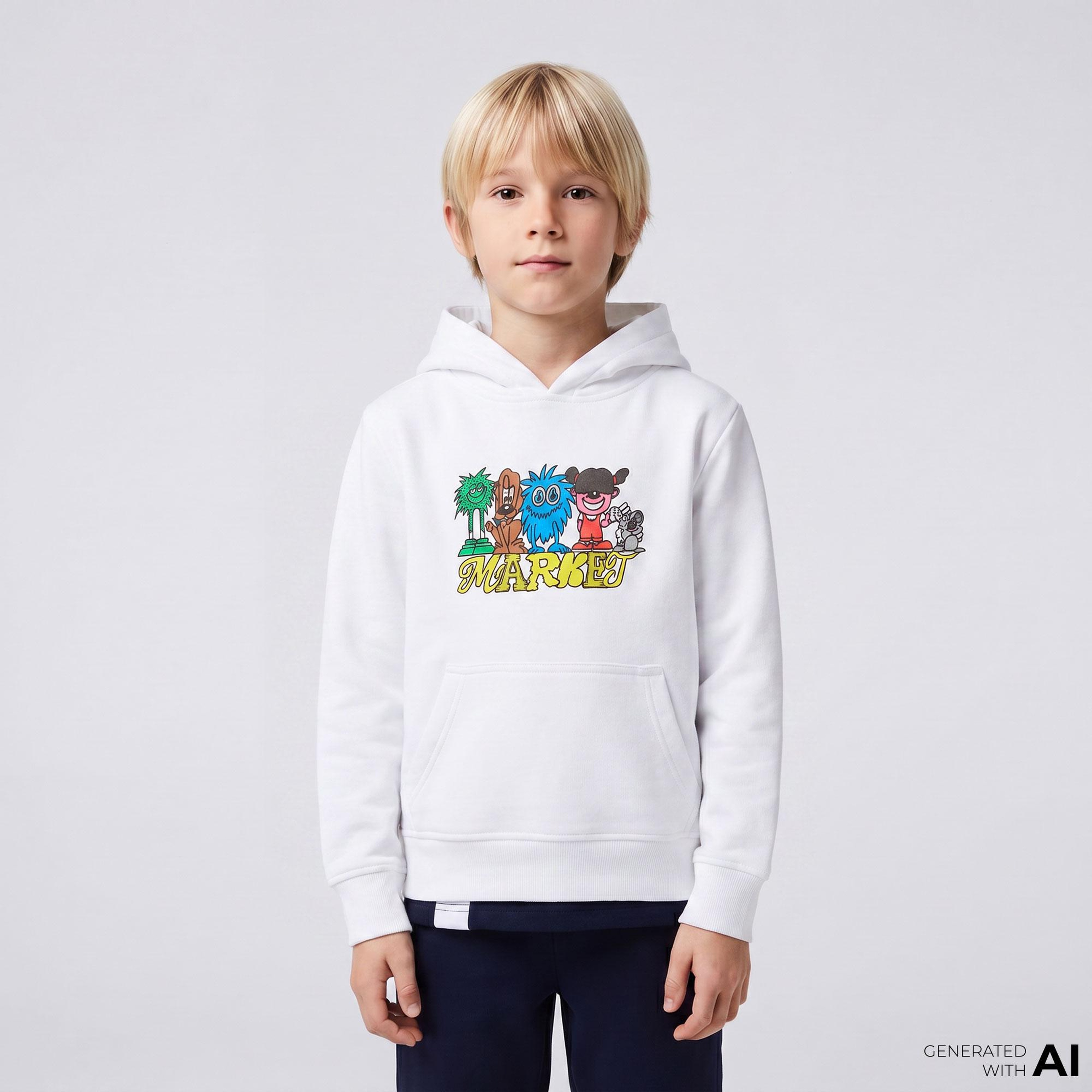 Mini Market My Squad Çocuk Beyaz Hoodie