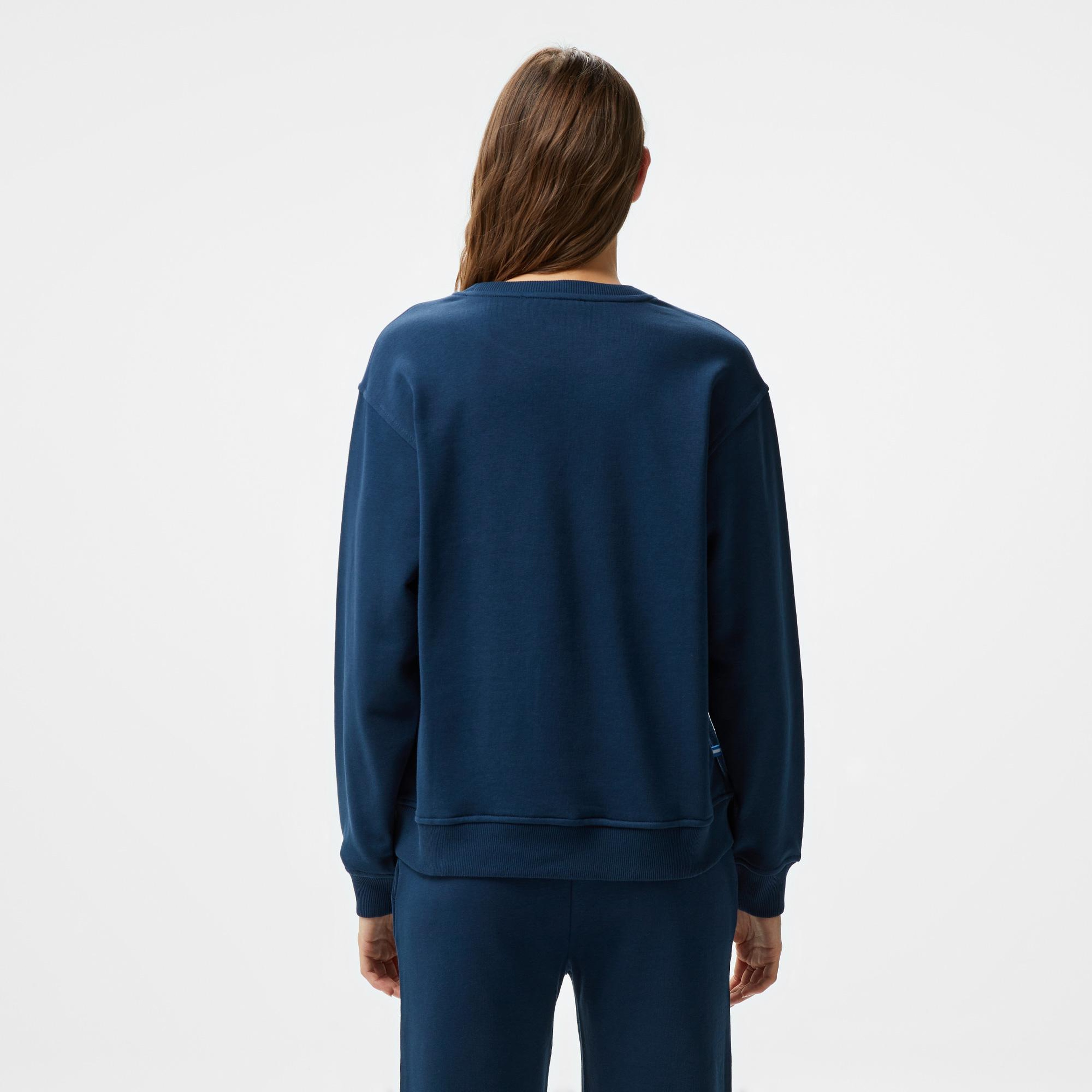 Ucla Sunniva Nakışlı Kadın Lacivert Bisiklet Yaka Sweatshirt