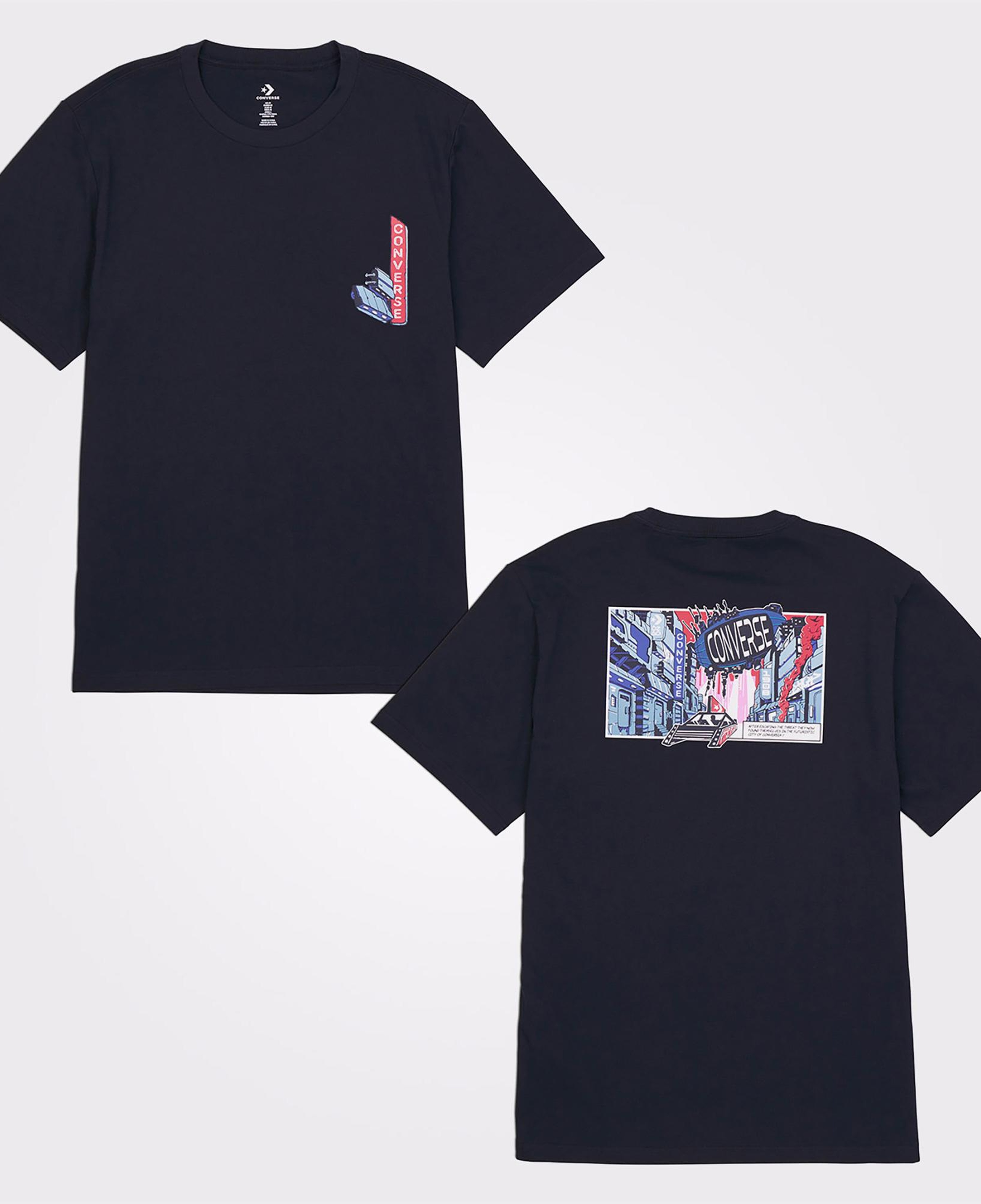 Converse Baskılı Erkek Siyah T-Shirt