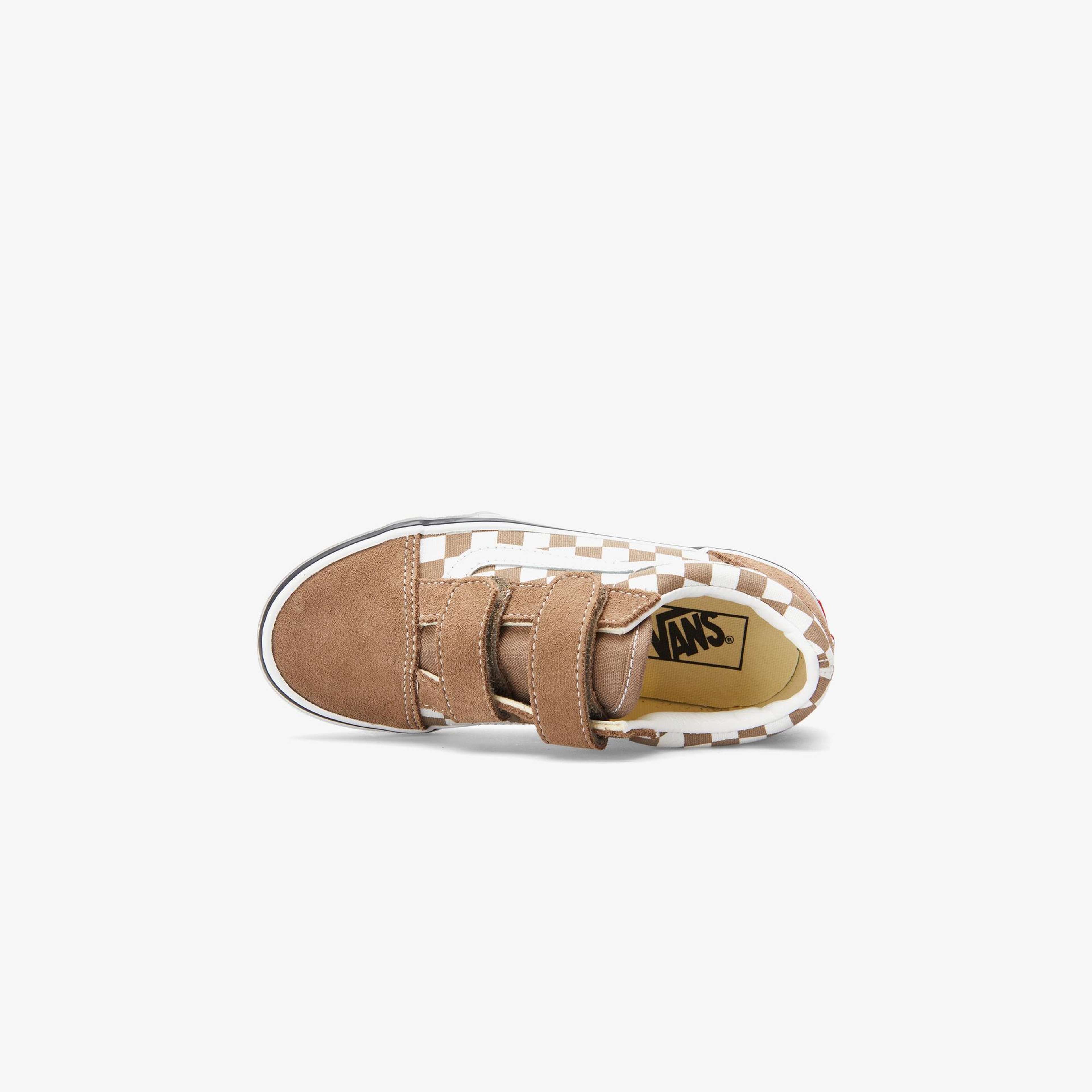 Vans Old Skool V Damalı Çocuk Kahverengi Spor Ayakkabı