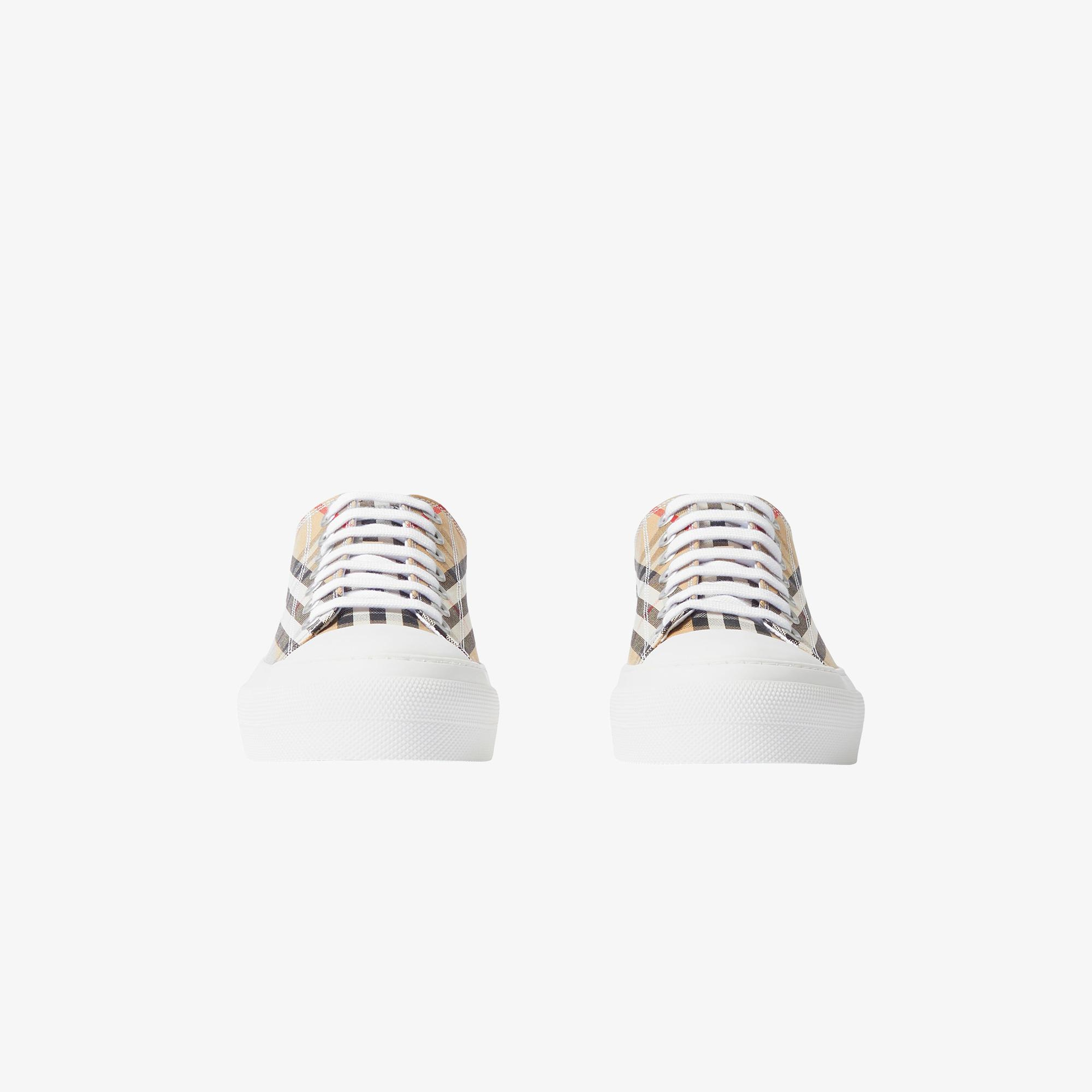 Burberry Check Cotton Erkek Bej Sneaker