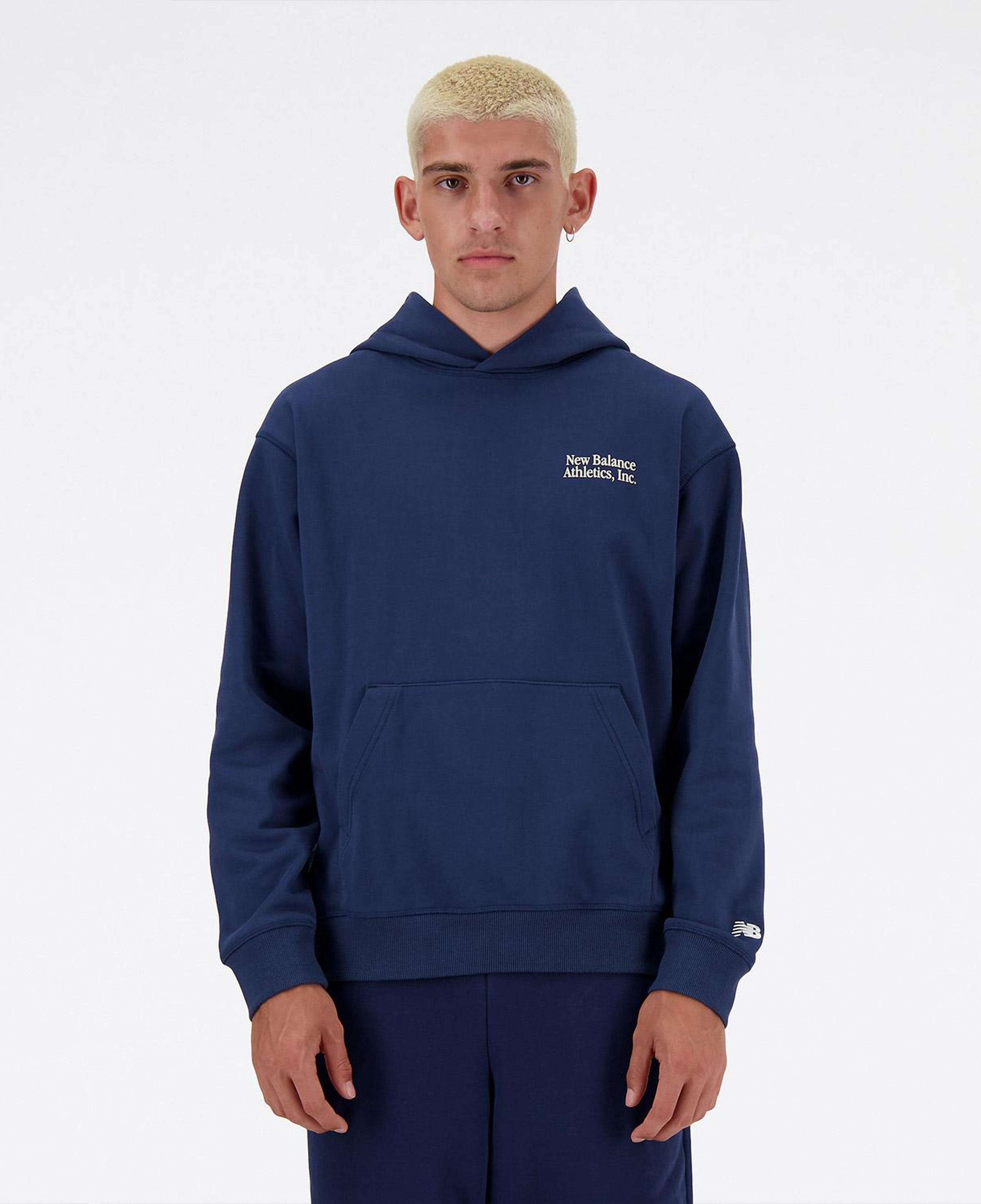 New Balance Athletics Embroidered Relaxed Lacivert Erkek Hoodie