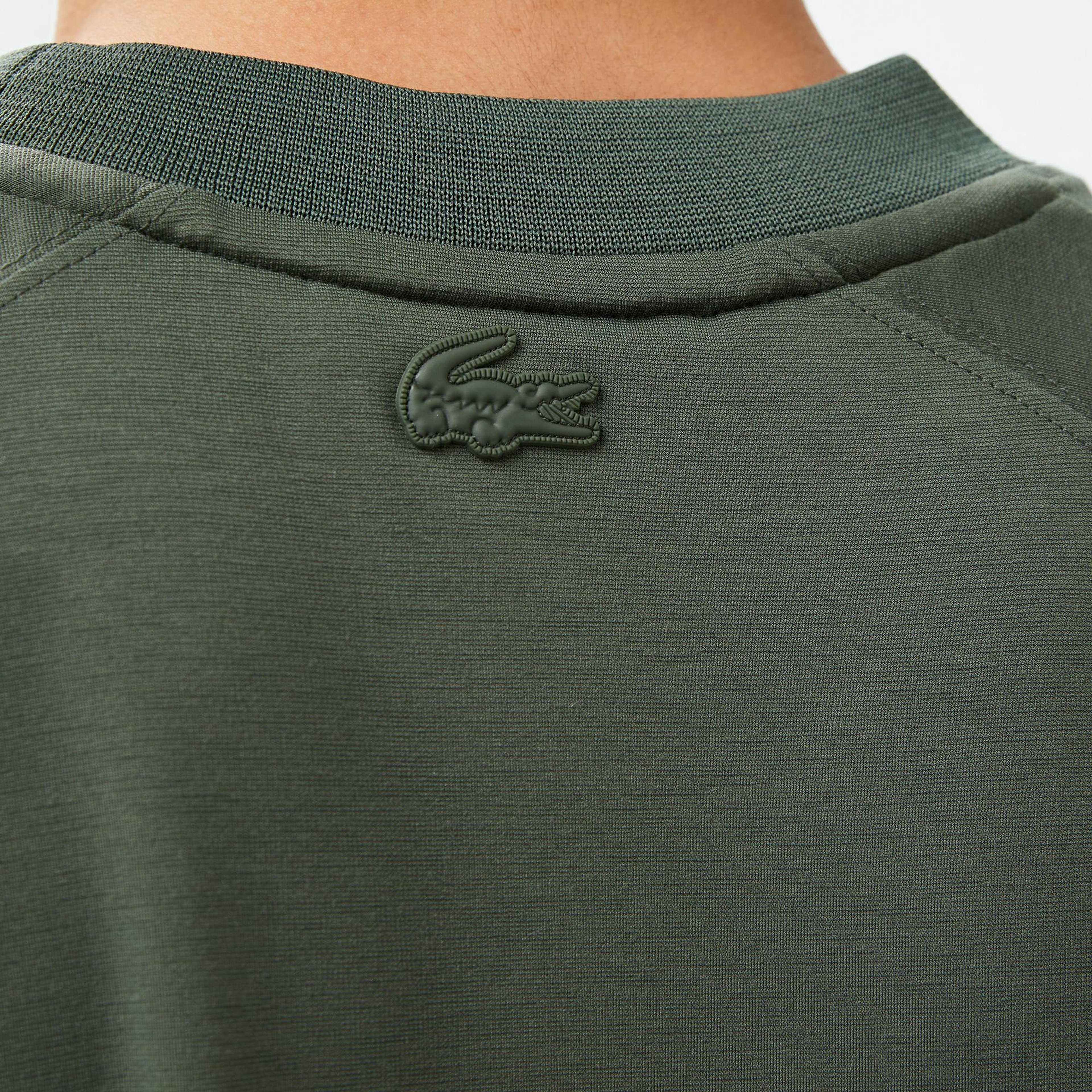 Erkek Oversize Fit Bisiklet Yaka Koyu Yeşil T-Shirt