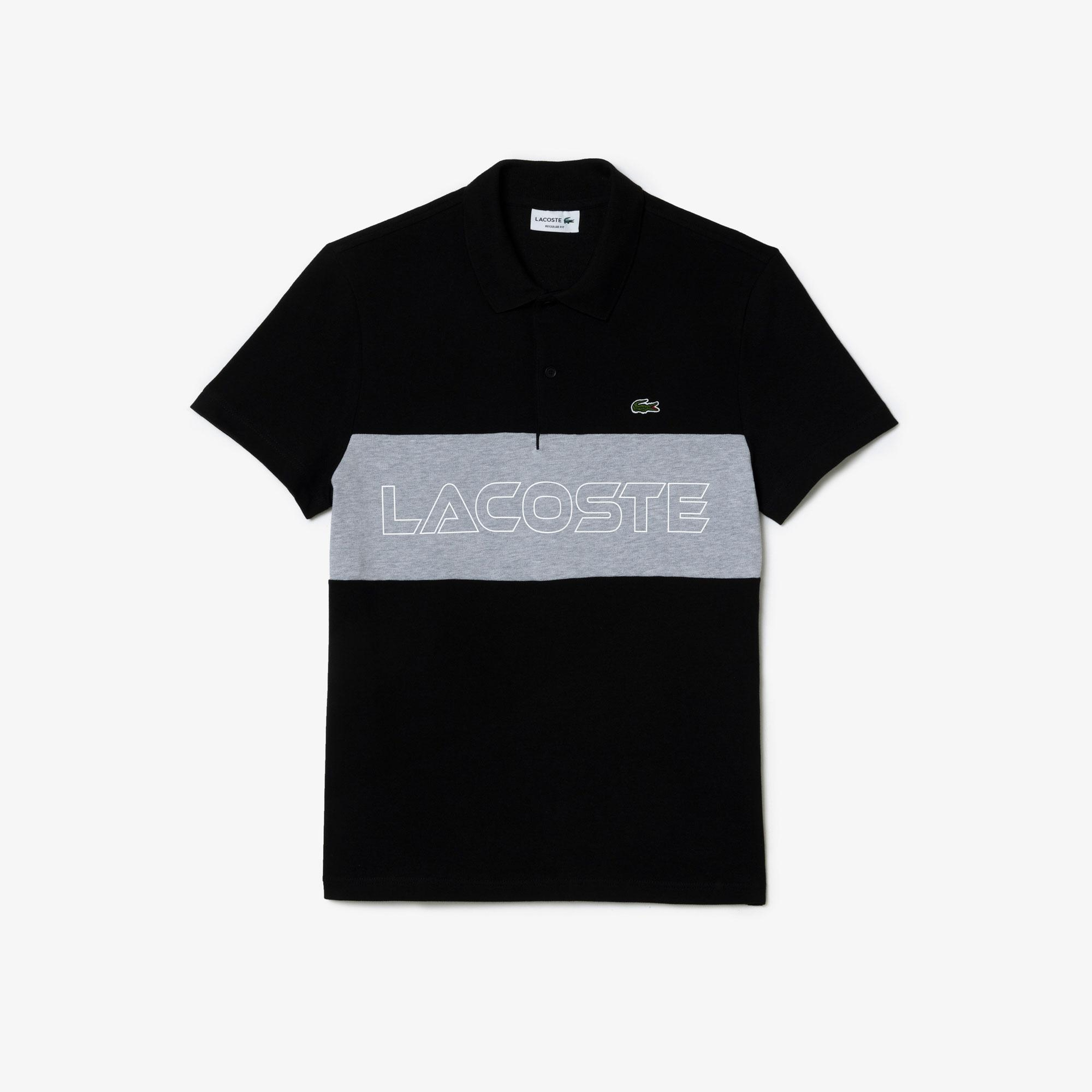 Lacoste Erkek Regular Fit Renk Bloklu Siyah Polo