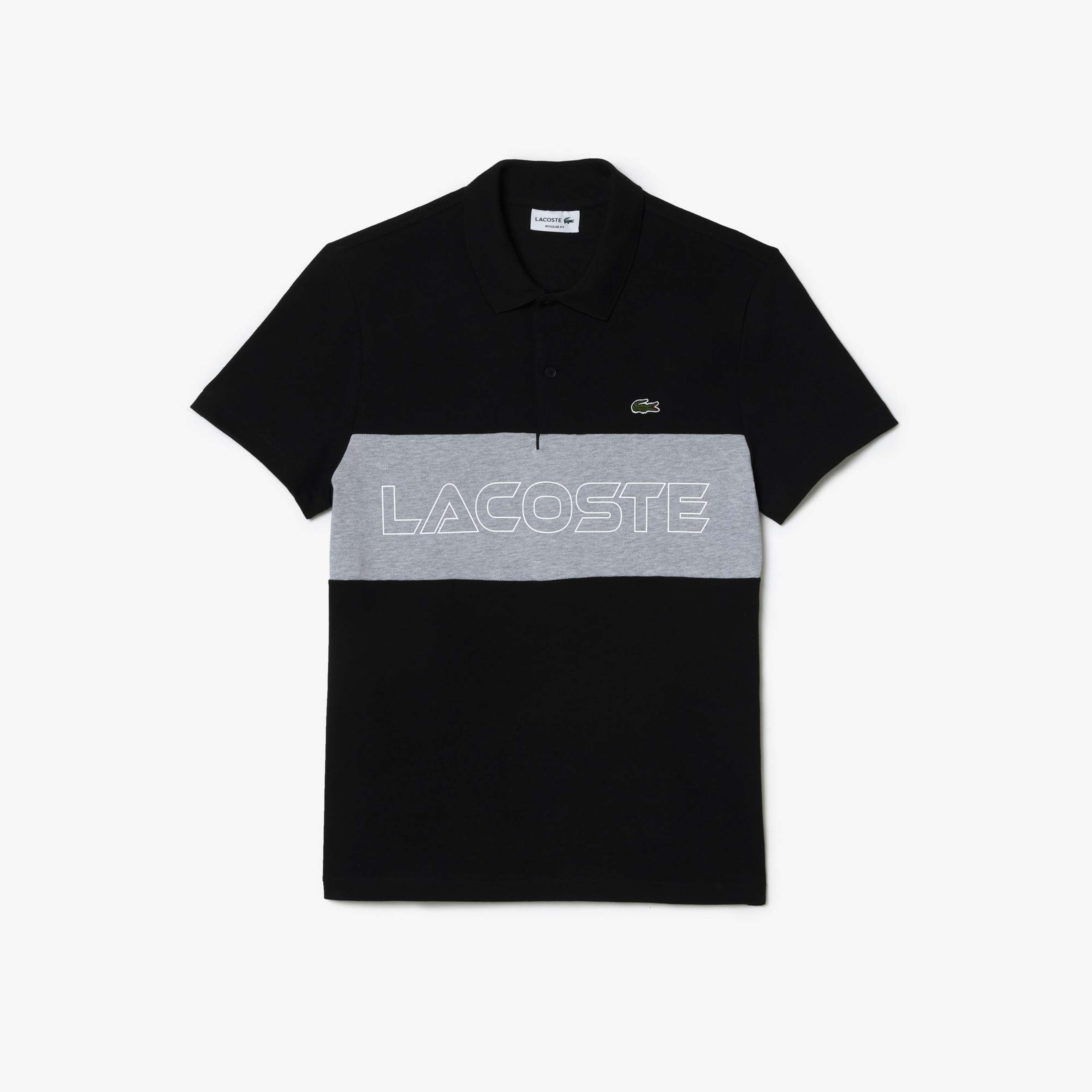 Lacoste Erkek Regular Fit Renk Bloklu Siyah Polo