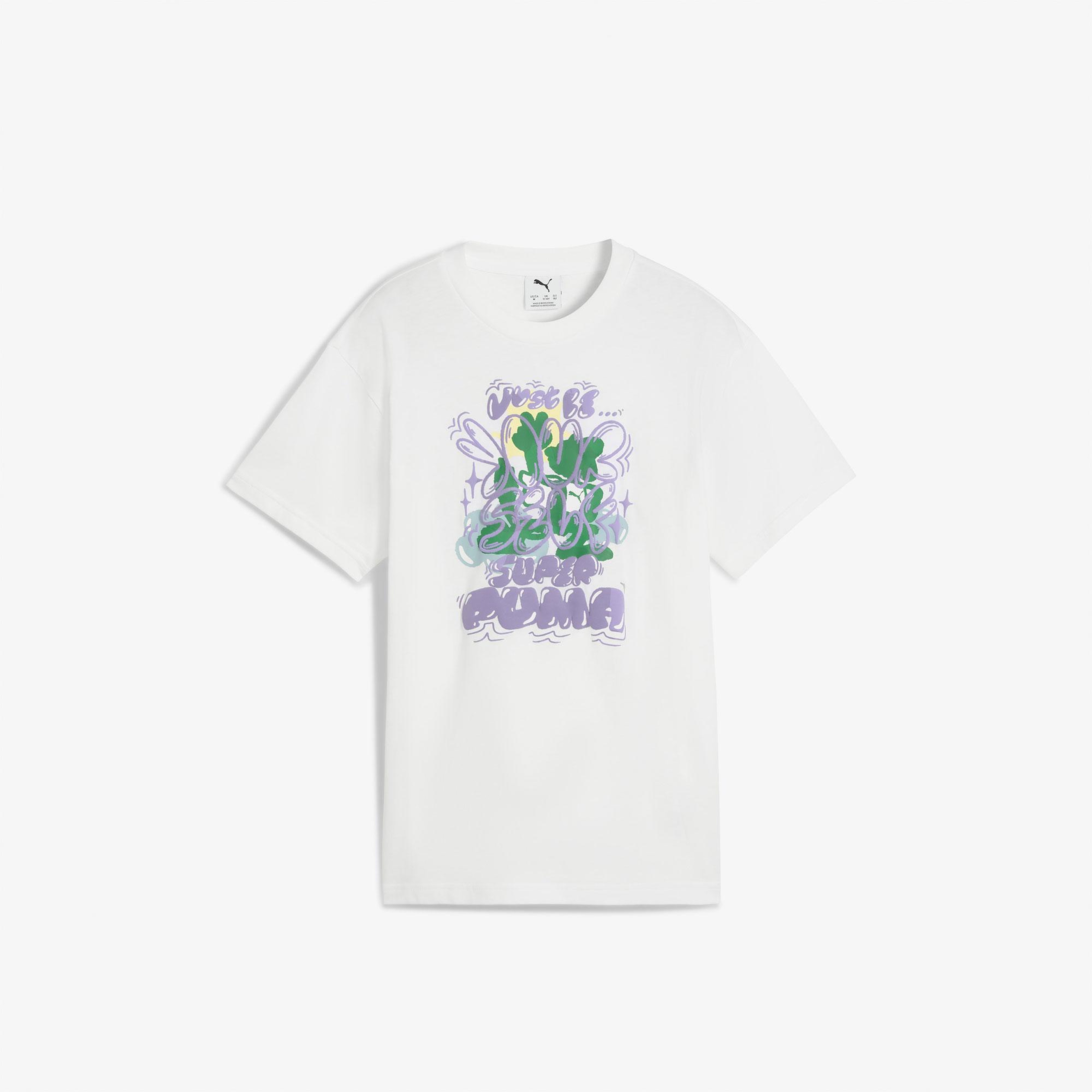 Puma Graphic Super Çocuk Beyaz T-Shirt