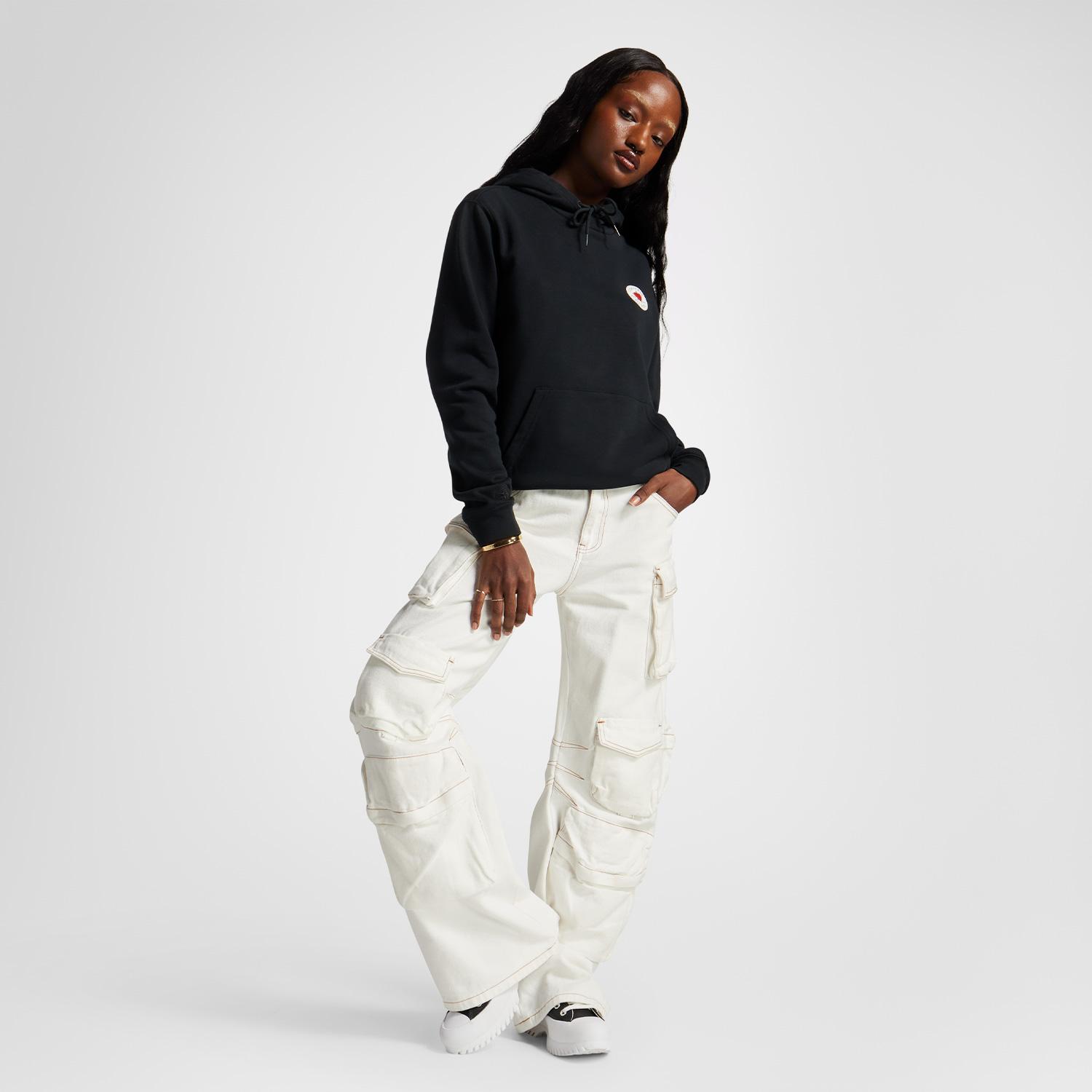 Converse Y2K Heart Pullover Kadın Siyah Hoodie