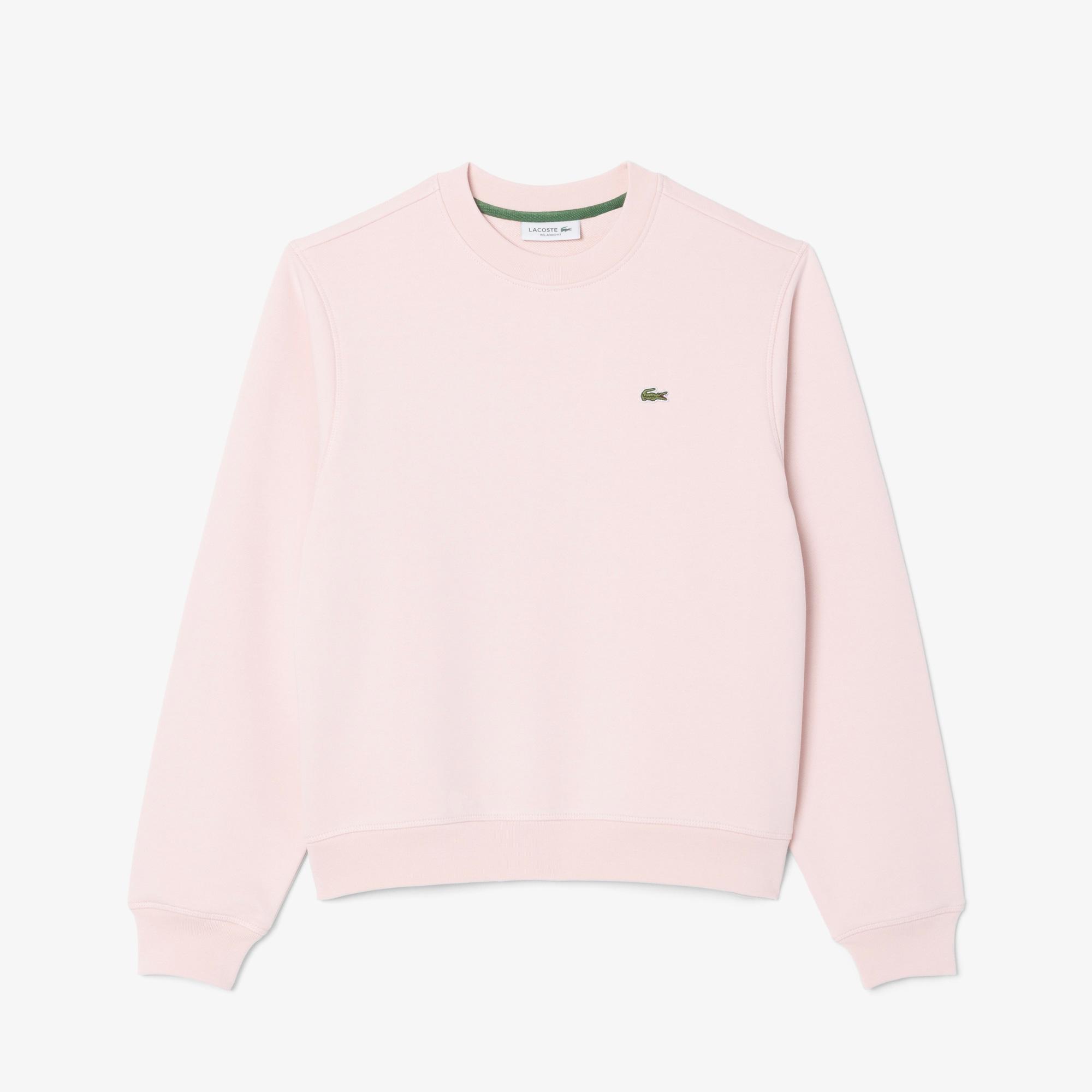 Lacoste Relaxed Fit Bisiklet Yaka Kadın Pembe Sweatshirt