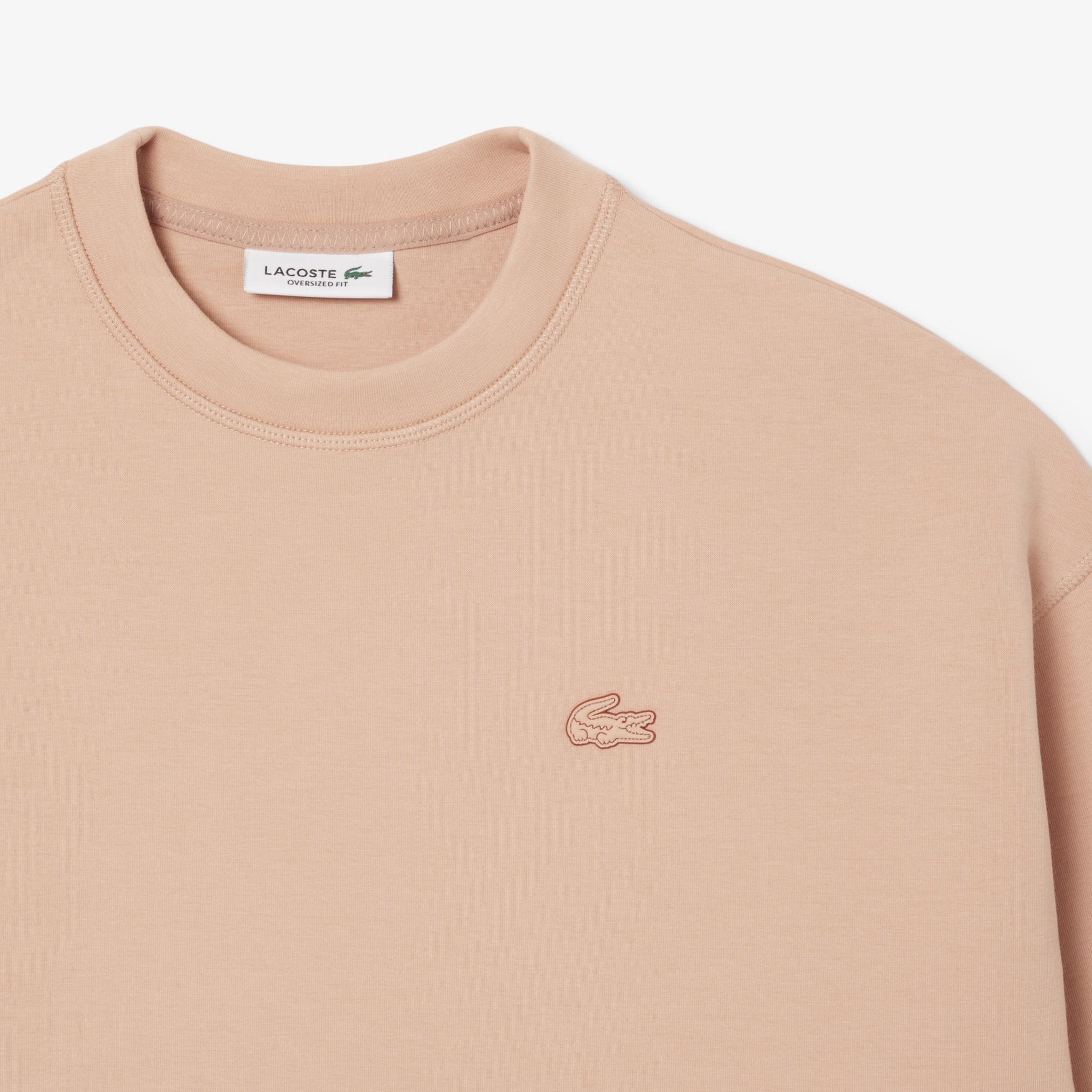 Kadın Oversize Fit Bisiklet Yaka Açık Kahverengi Sweatshirt