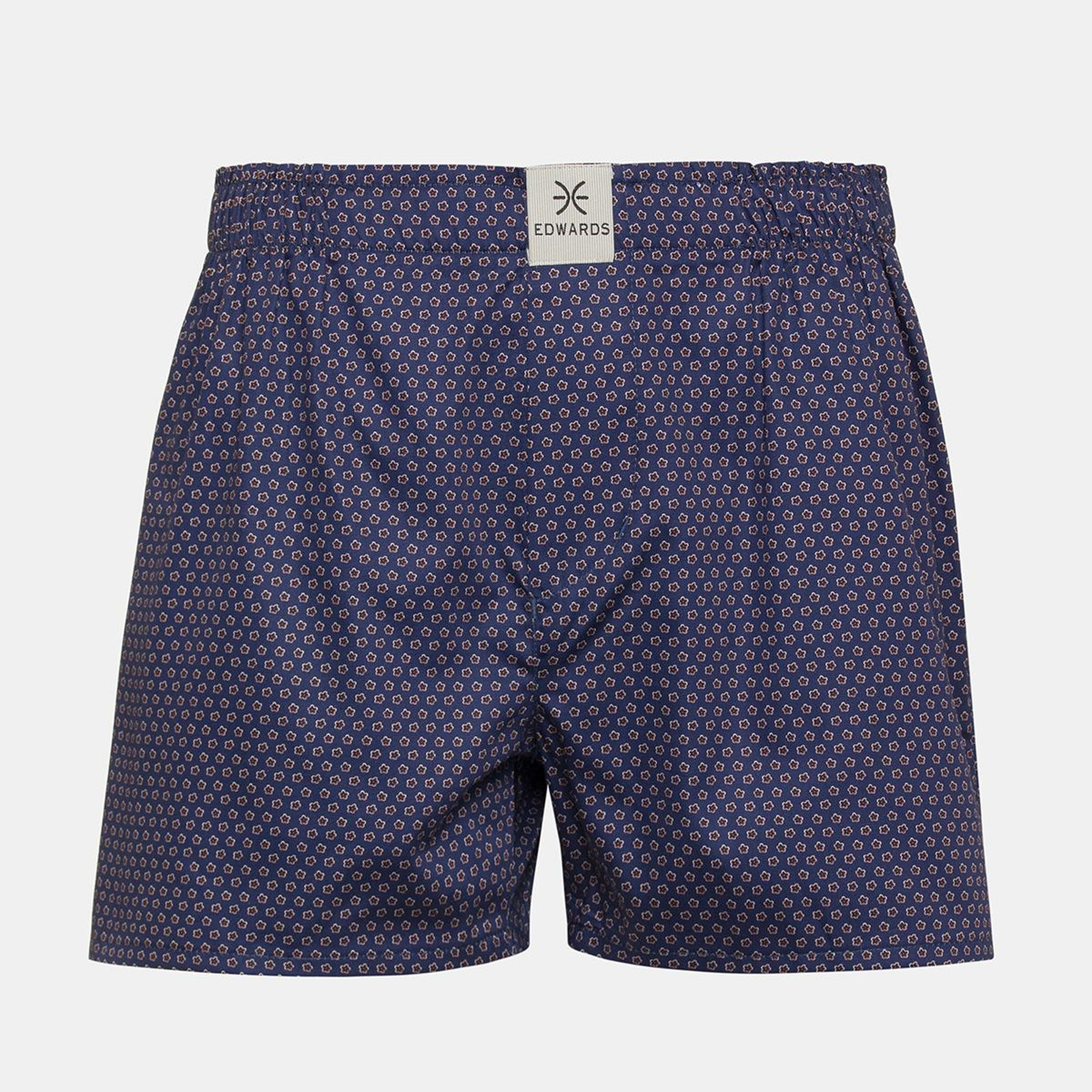 Erkek Lacivert Desenli Dokuma Boxer