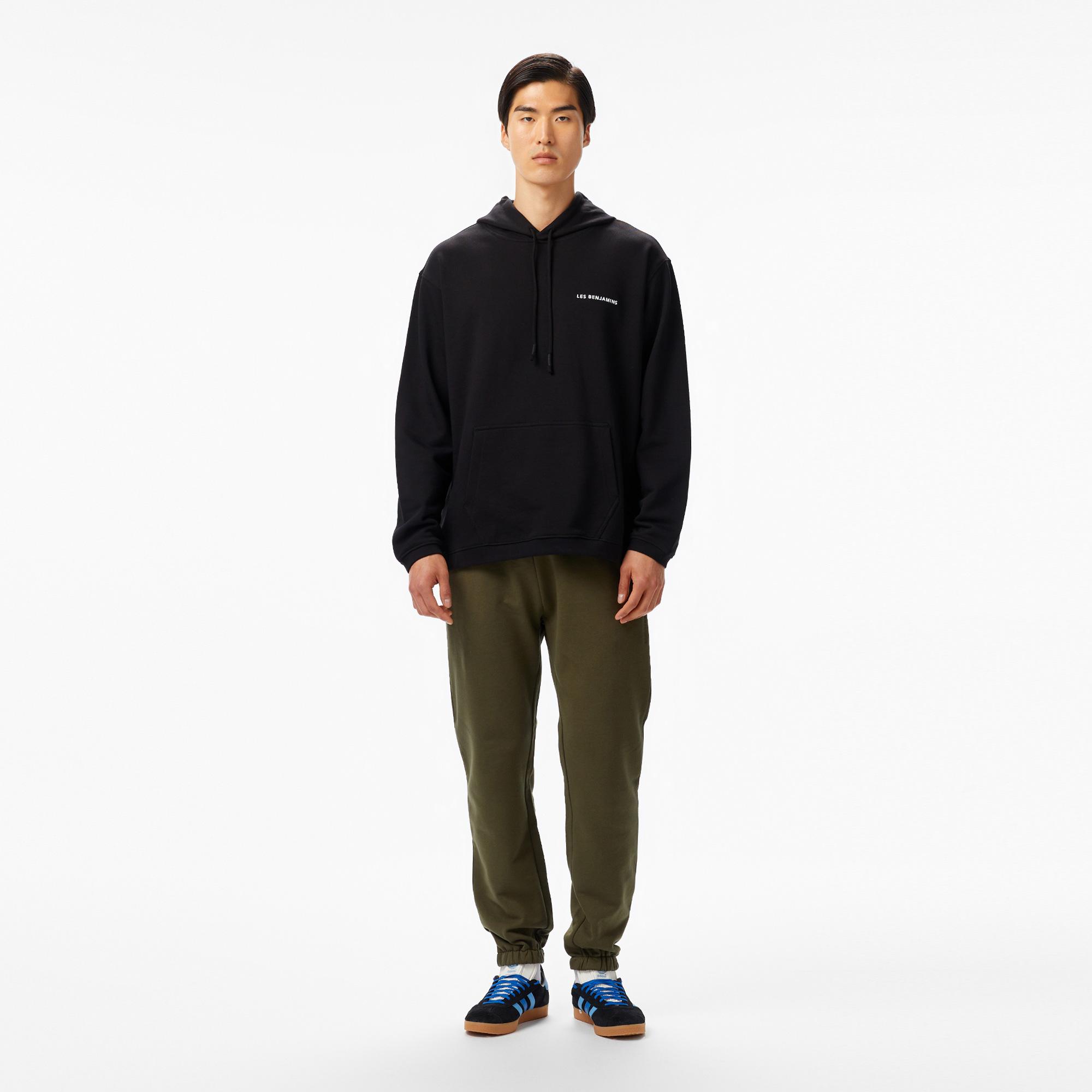 Les Benjamins Essentials Erkek Siyah Hoodie