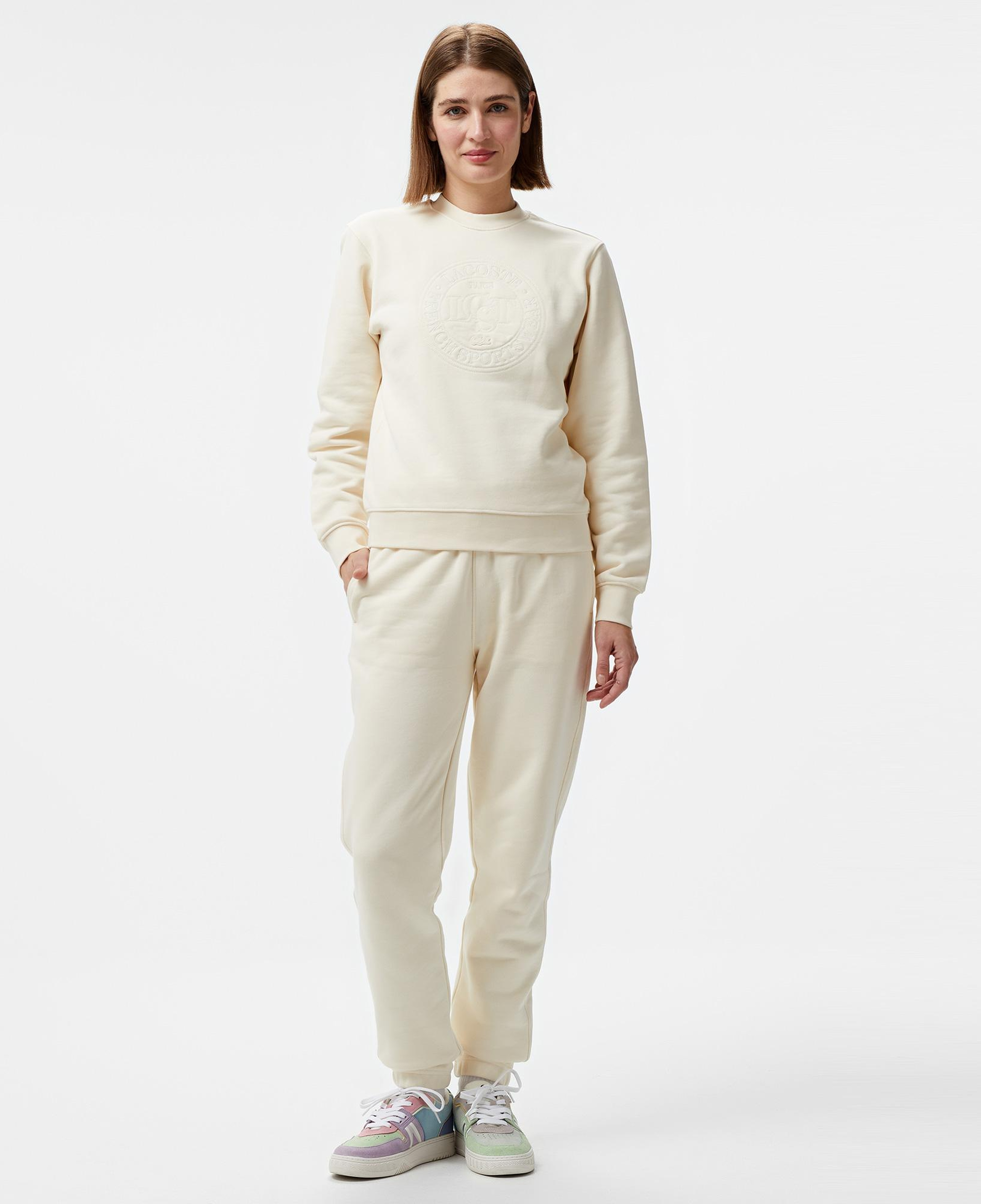 Kadın Relaxed Fit Bisiklet Yaka Bej Sweatshirt