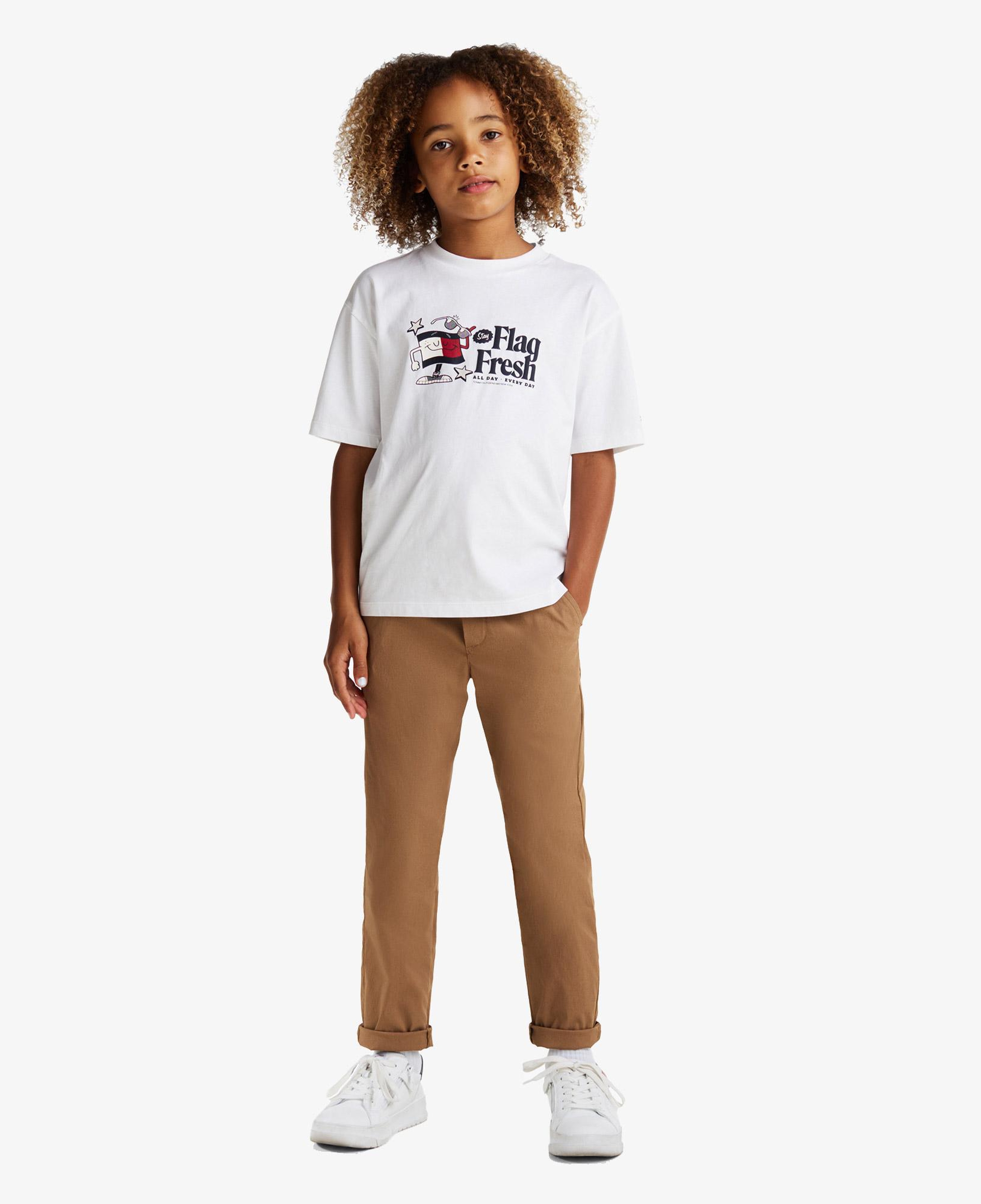 Tommy Jeans Flag Fresh Çocuk Beyaz T-Shirt