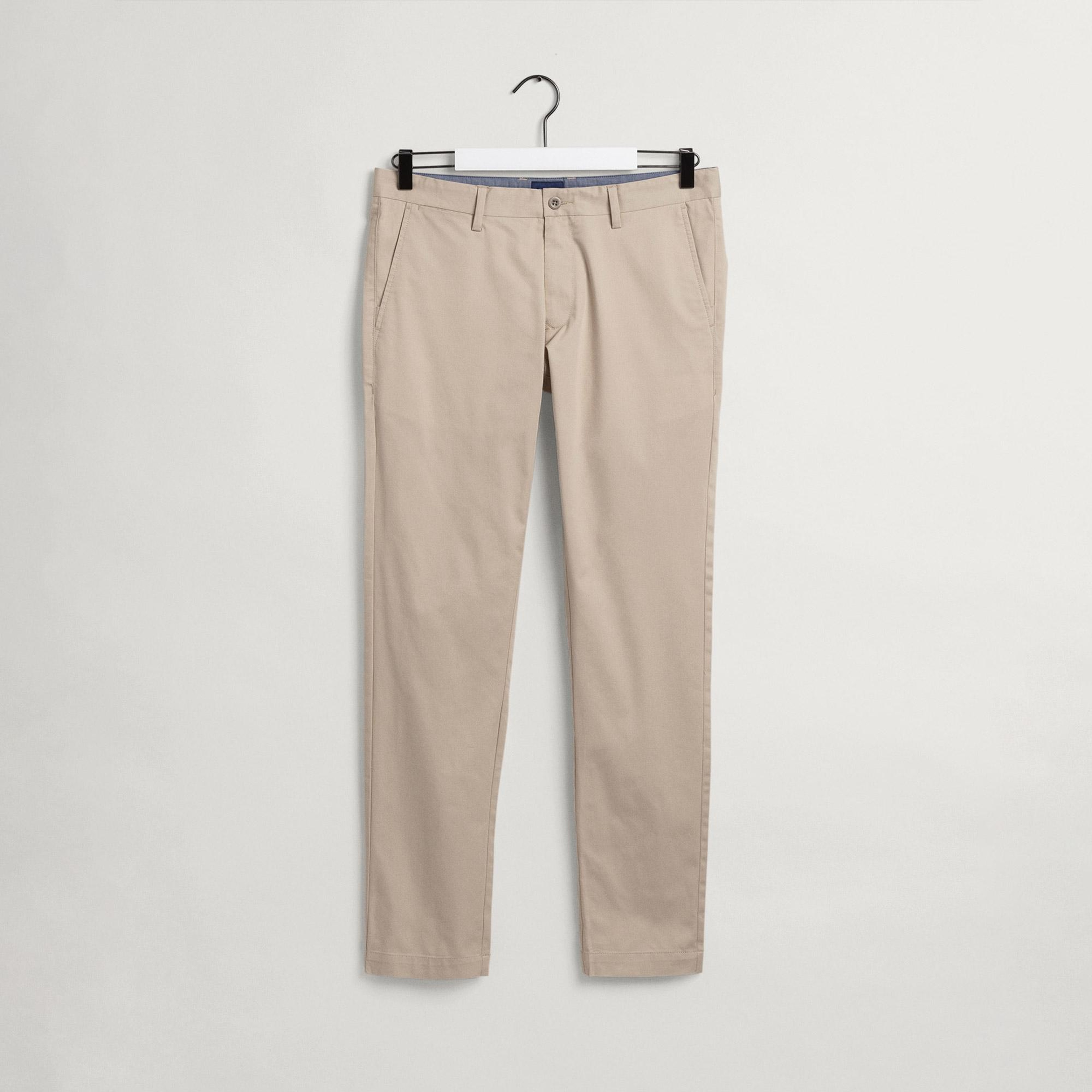 GANT Erkek Bej Slim Fit Hallden Pantolon
