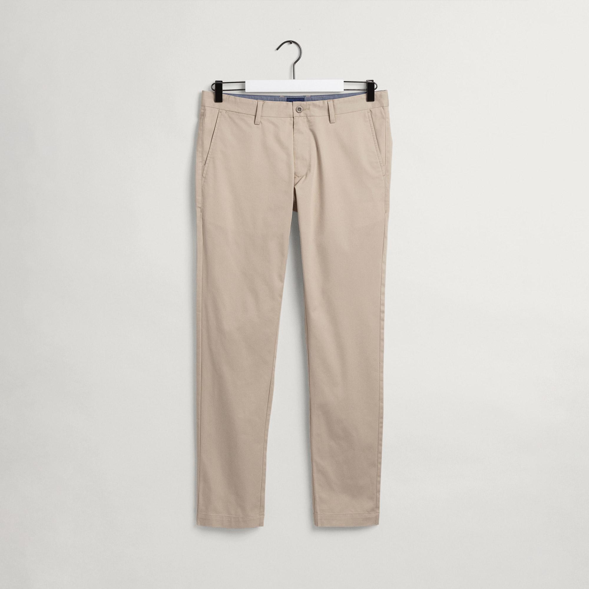 GANT Erkek Bej Slim Fit Hallden Pantolon