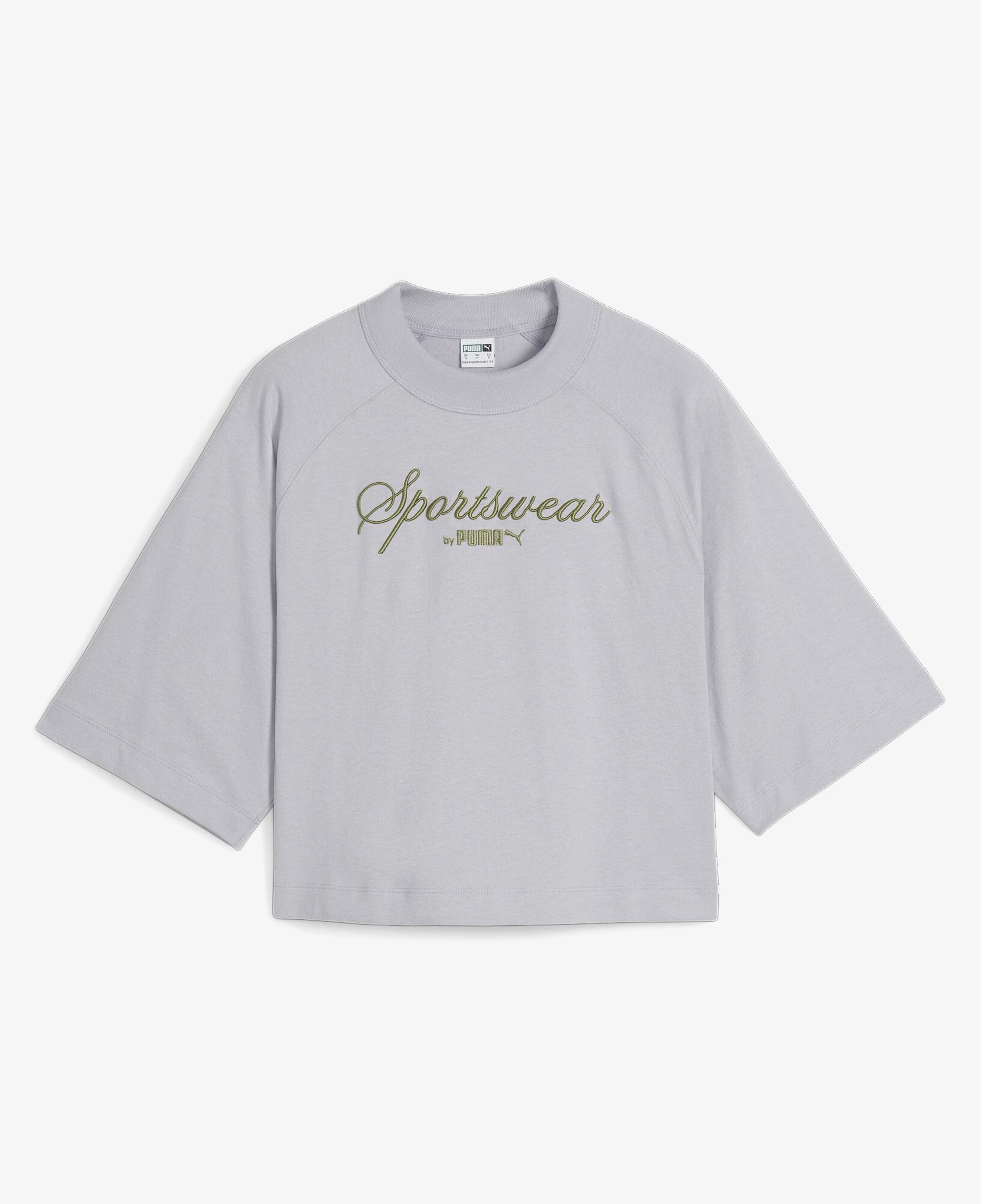 Puma Classics+ Oversized Kadın Gri T-Shirt