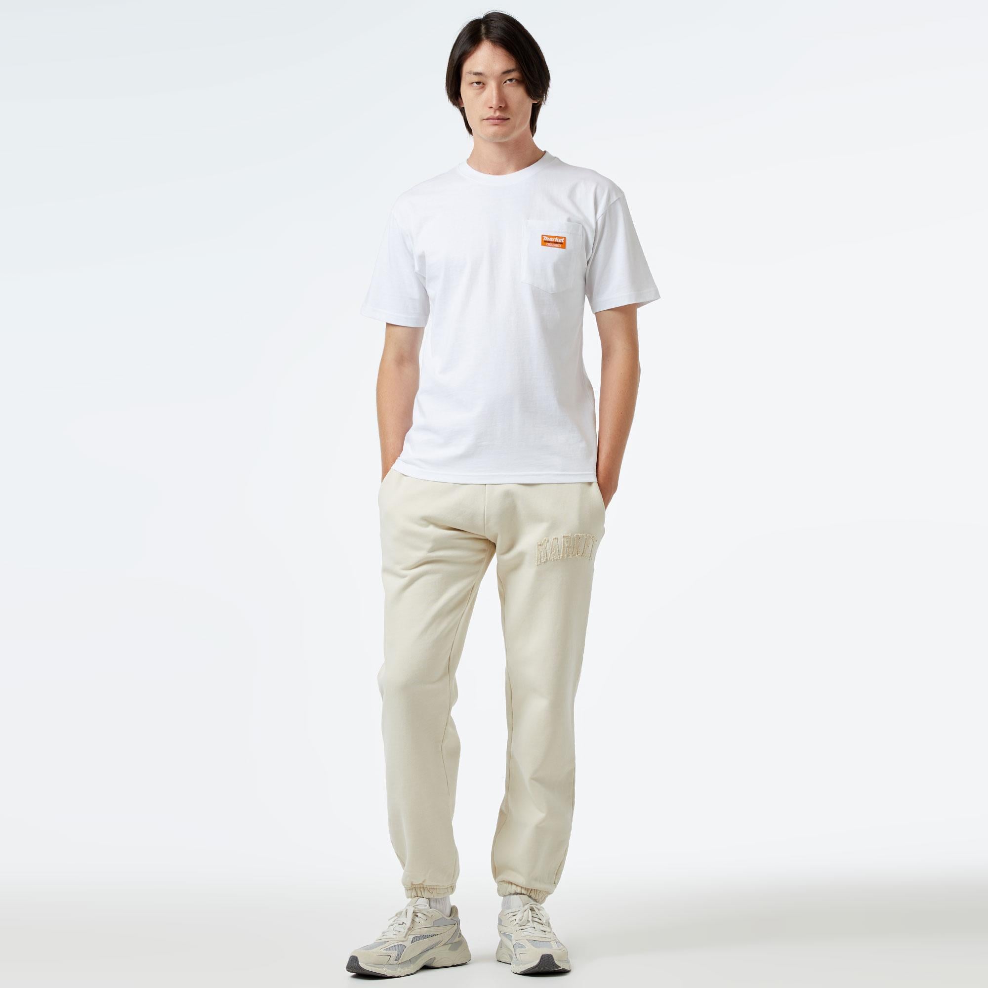 Market Hardware Pocket Erkek Beyaz T-Shirt
