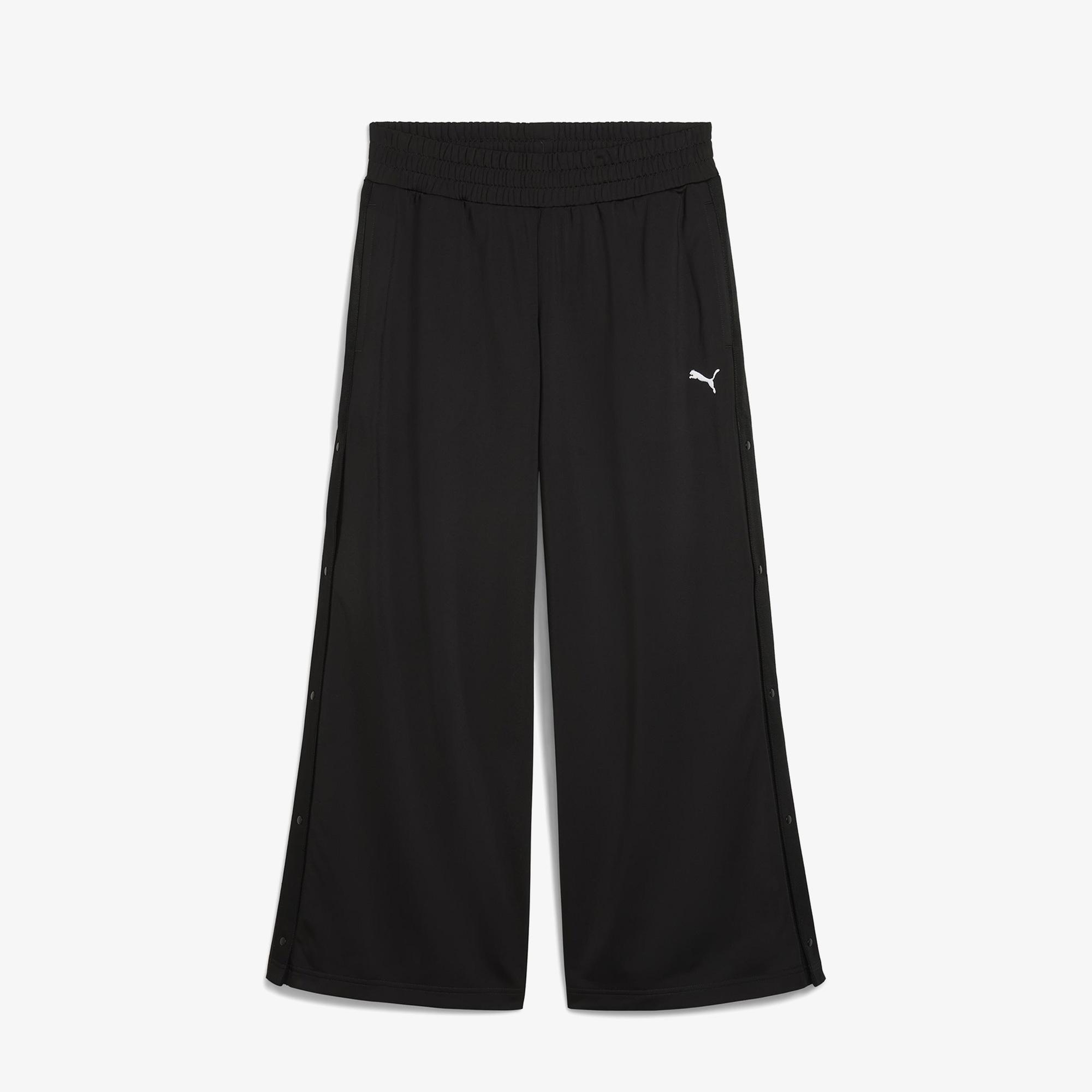 Puma Wardrobe Essentials Low Rise Kadın Siyah Popper Eşofman Altı