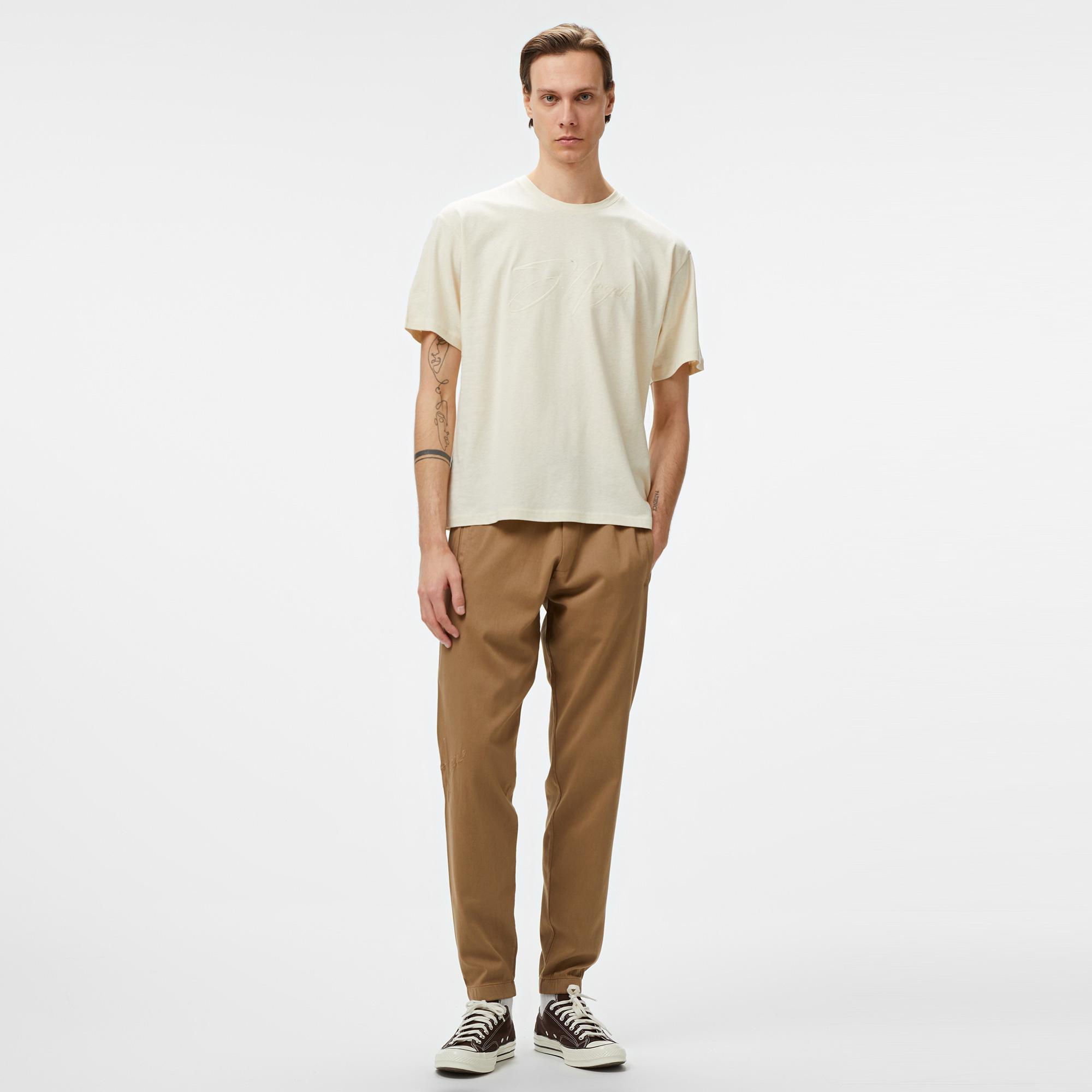 Story Of Angels Soa Signature Emb.Linen  Erkek Krem T-Shirt