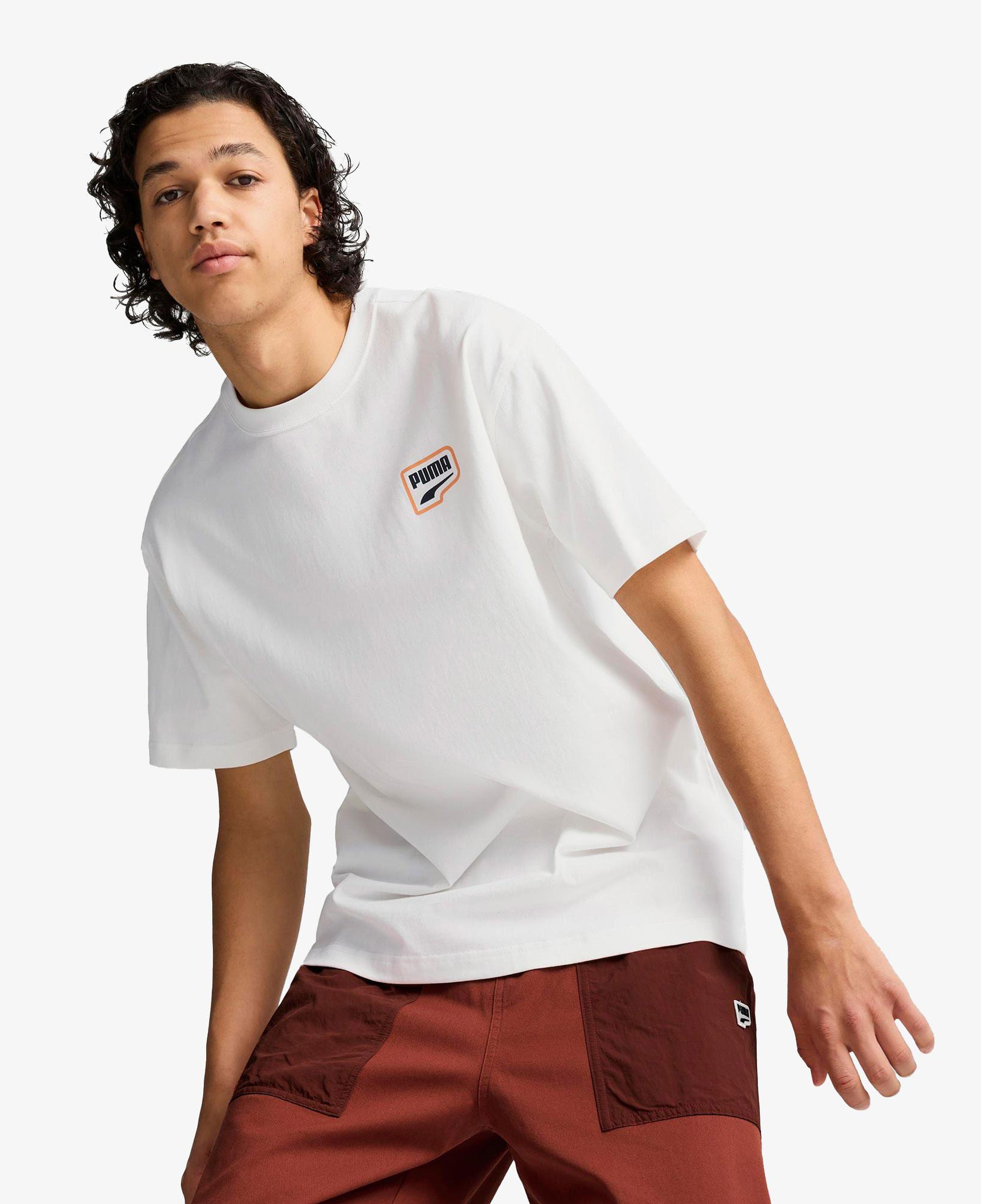 Puma Downtown Relaxed Graphic Unisex Beyaz T-Shirt