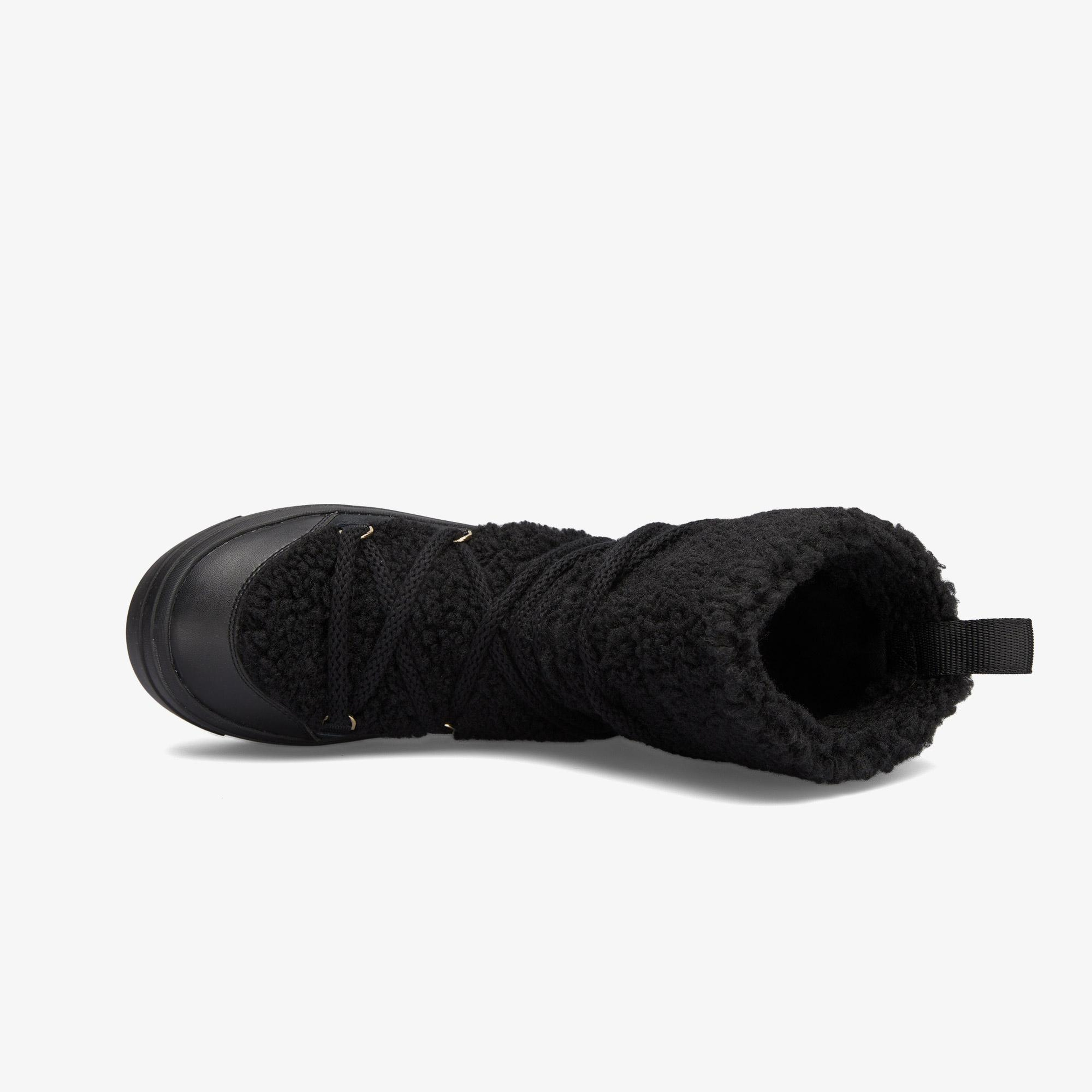 Tommy Hilfiger Lace-Up Faux Shearling Kadın Siyah Bot