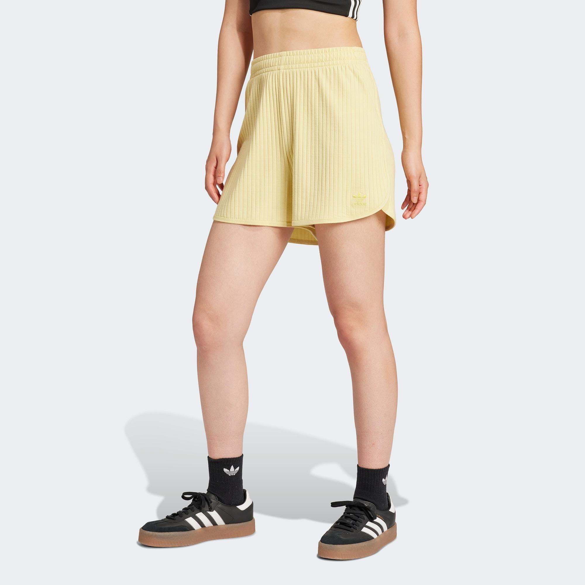 adidas Essentials Wide Rib Sprinter Kadın Sarı Şort