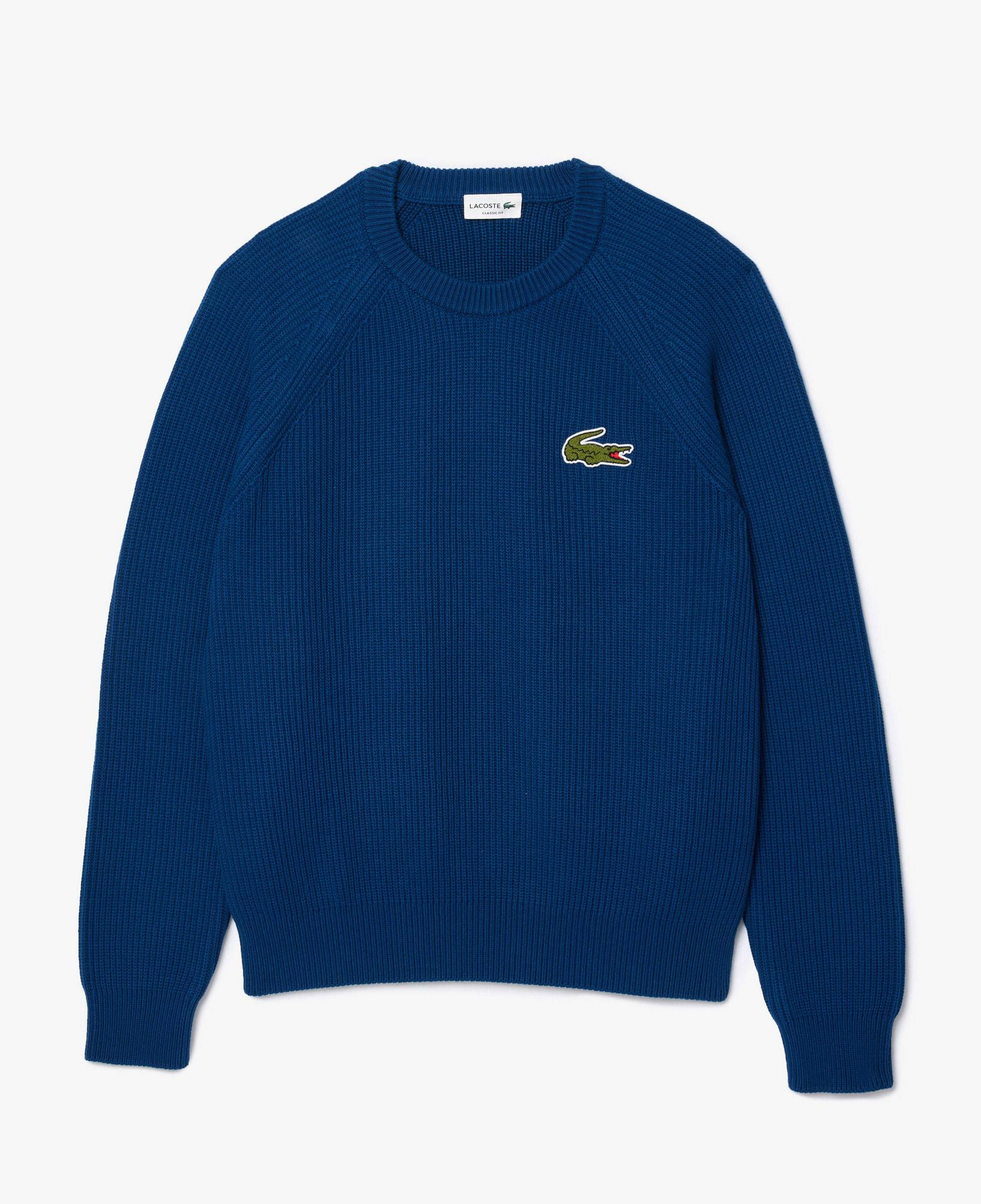 Unisex Classic Fit Bisiklet Yaka Organik Pamuk Lacivert Kazak