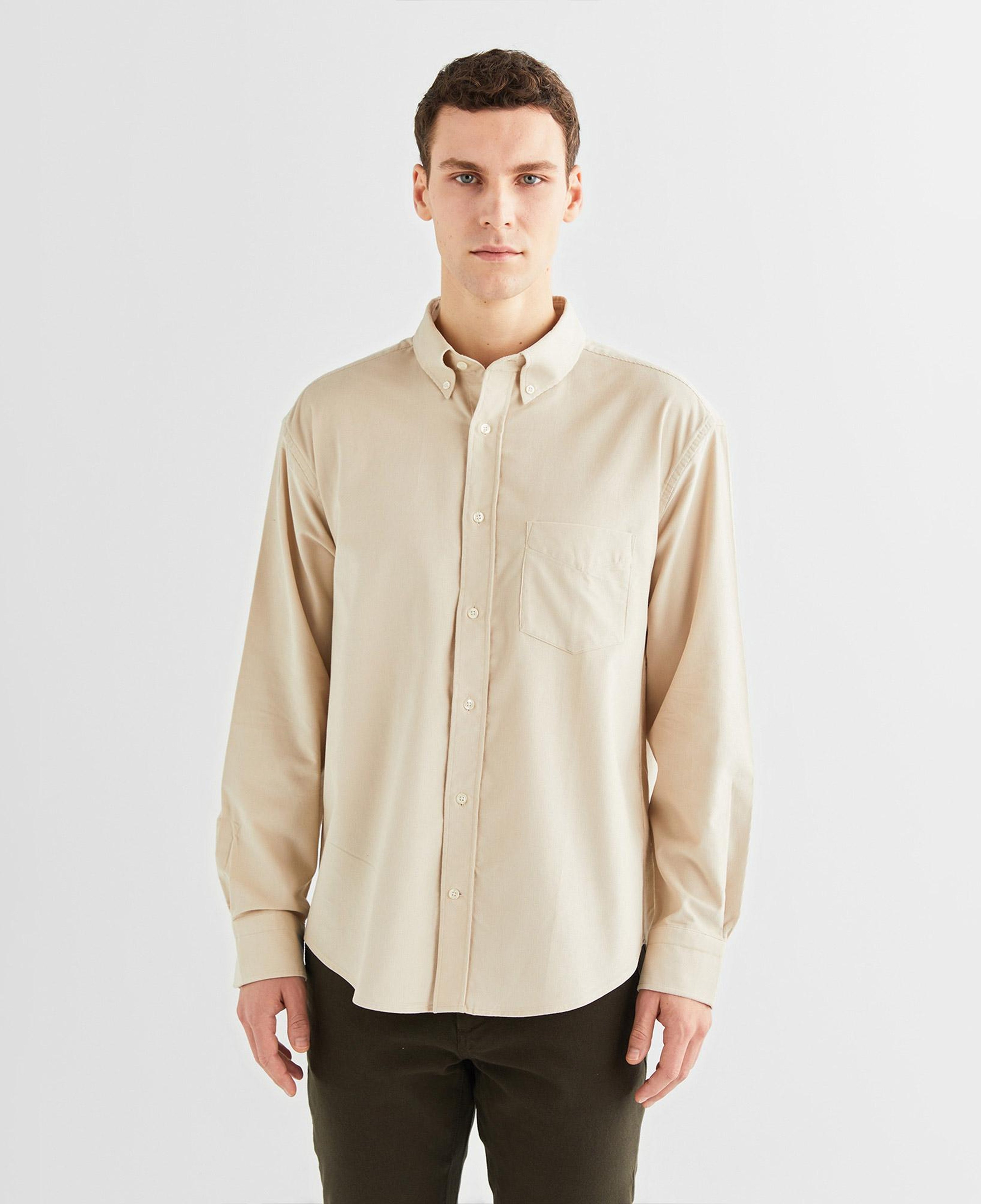 GANT Erkek Bej Relaxed Fit Düğmeli Yaka Gömlek
