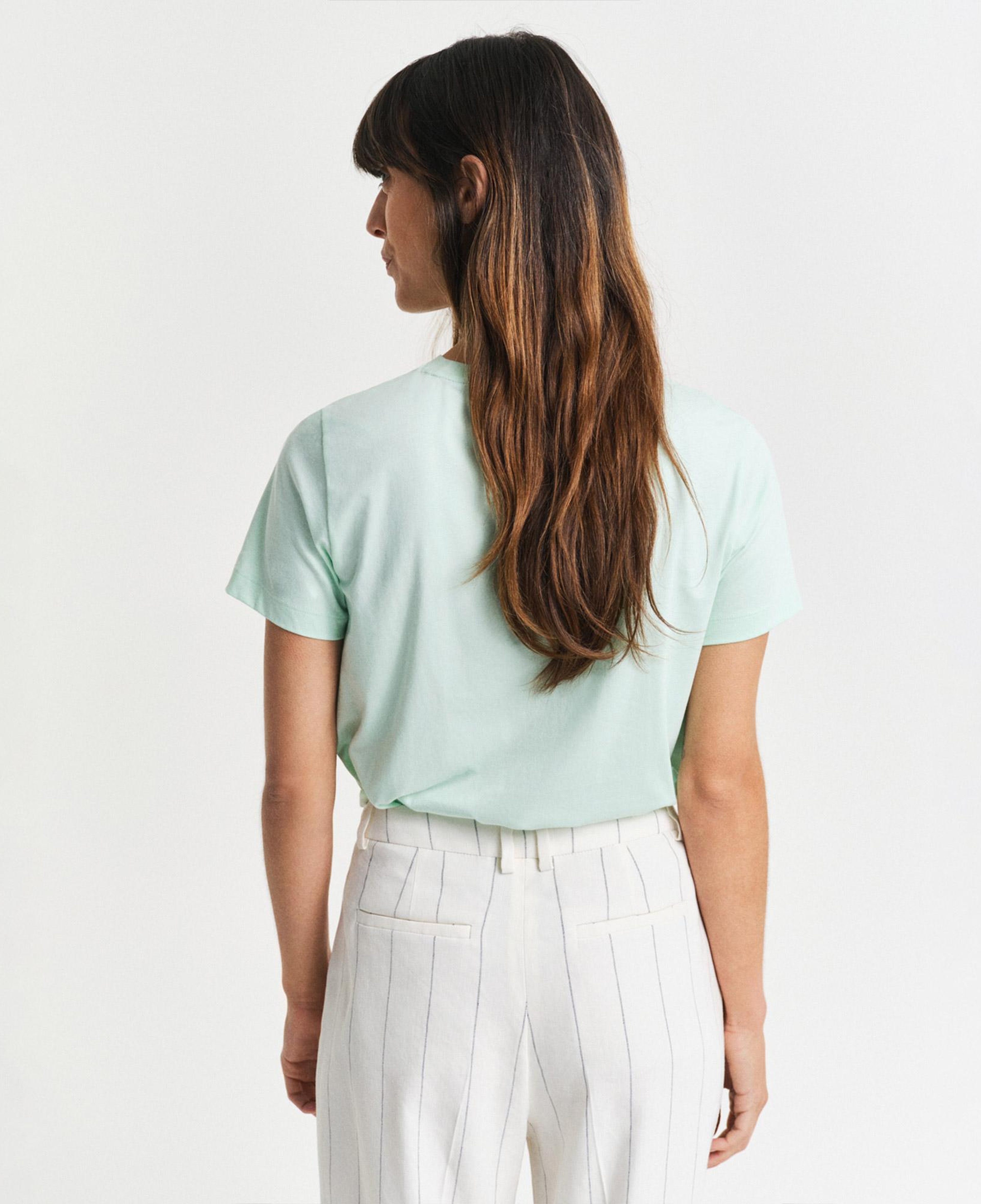 GANT Kadın Yeşil Regular Fit Bisiklet Yaka T-Shirt