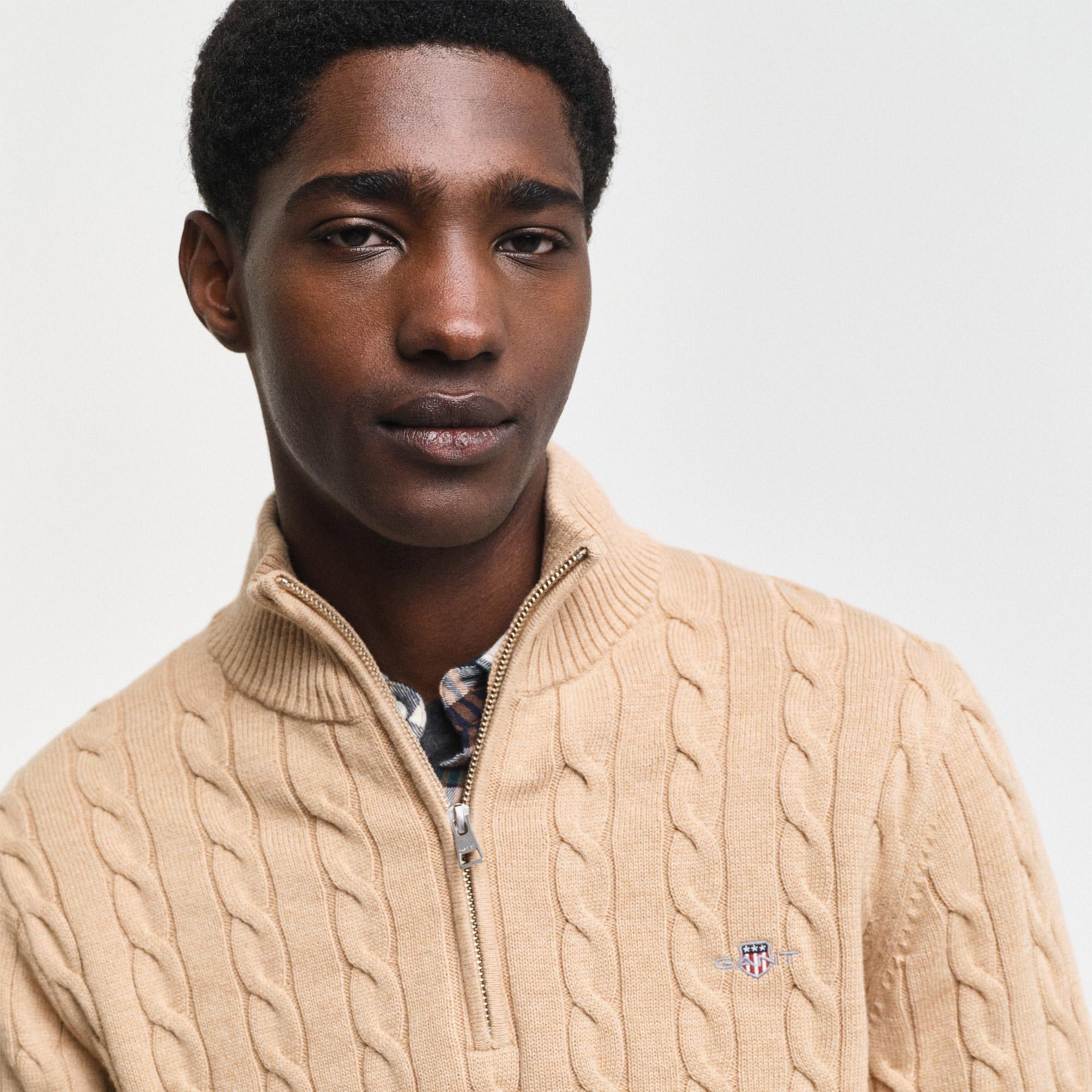 GANT Erkek Krem Regular Fit Örgü Kazak