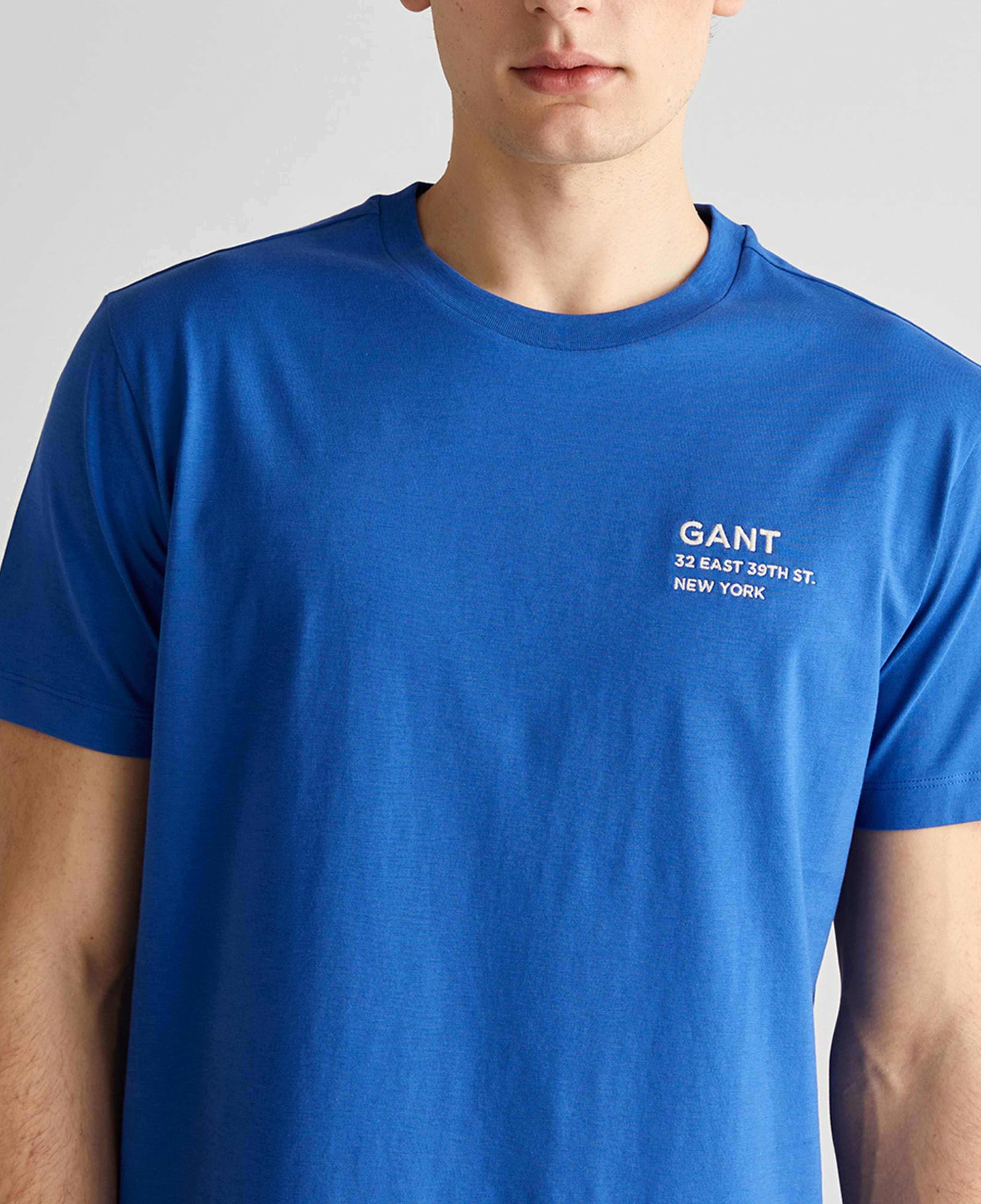 GANT Erkek Lacivert Regular Fit Bisiklet Yaka Logolu T-Shirt