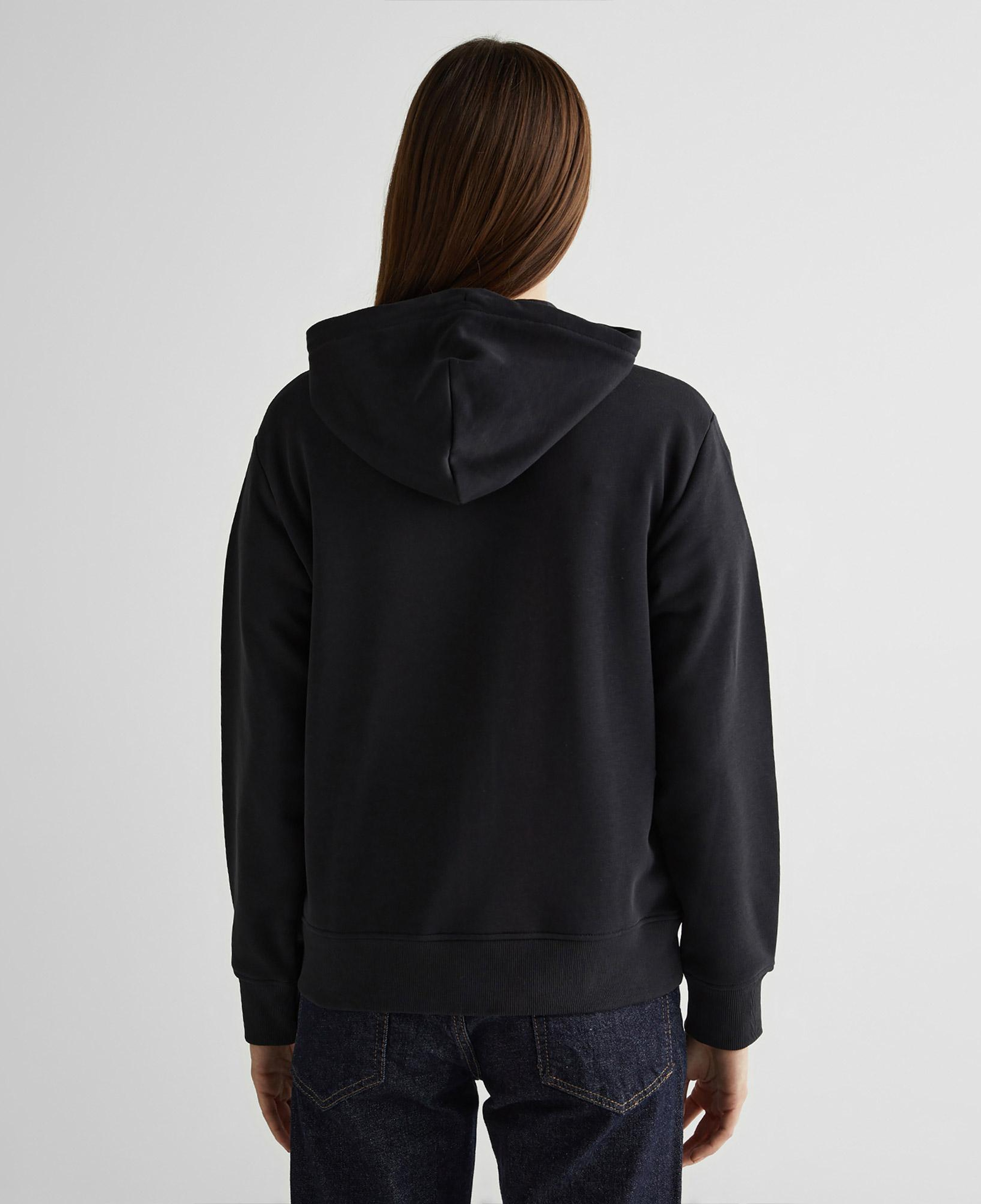 GANT Kadın Siyah Relaxed Fit Kapüşonlu Sweatshirt