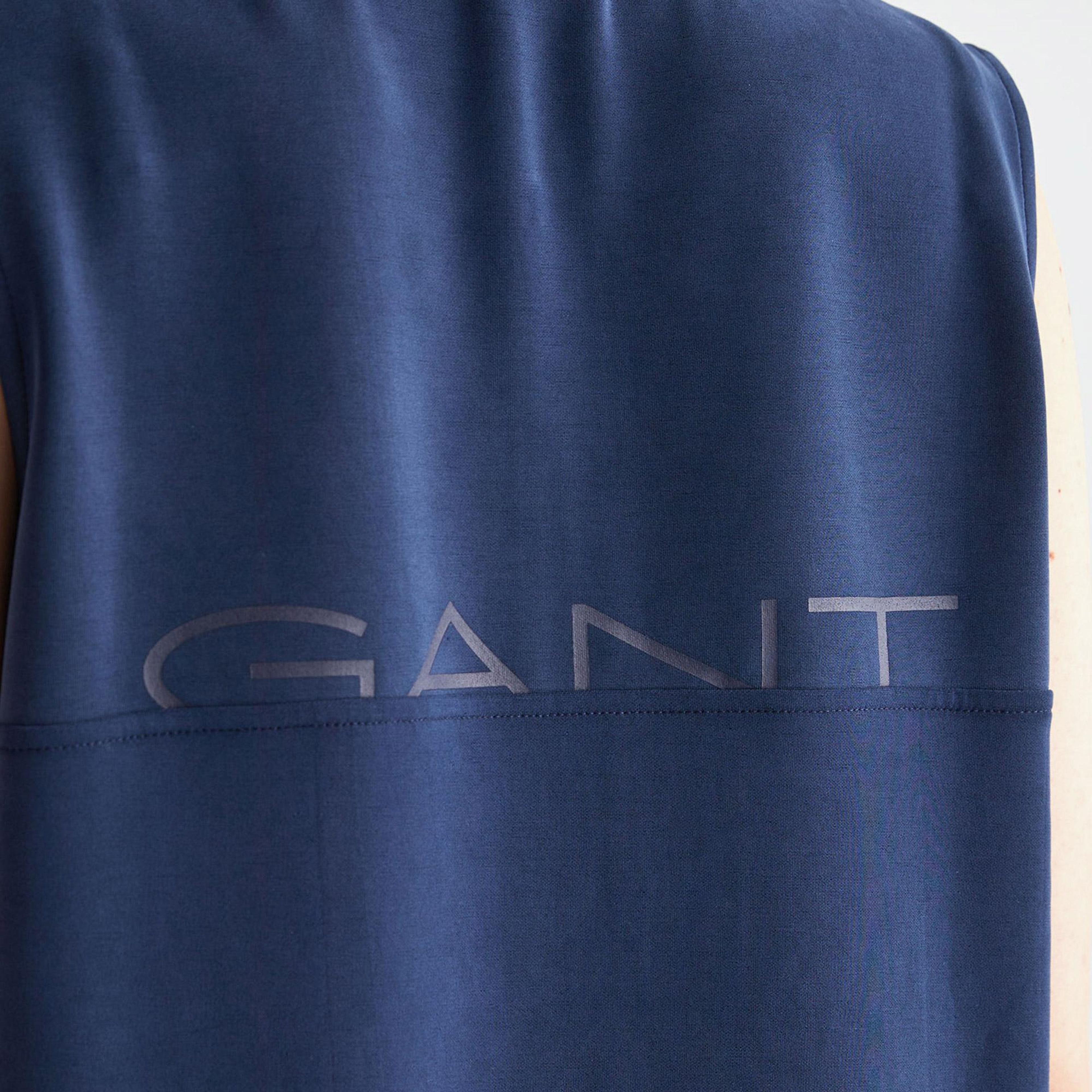 GANT Kadın Lacivert Regular Fit Yarım Fermuarlı Elbise