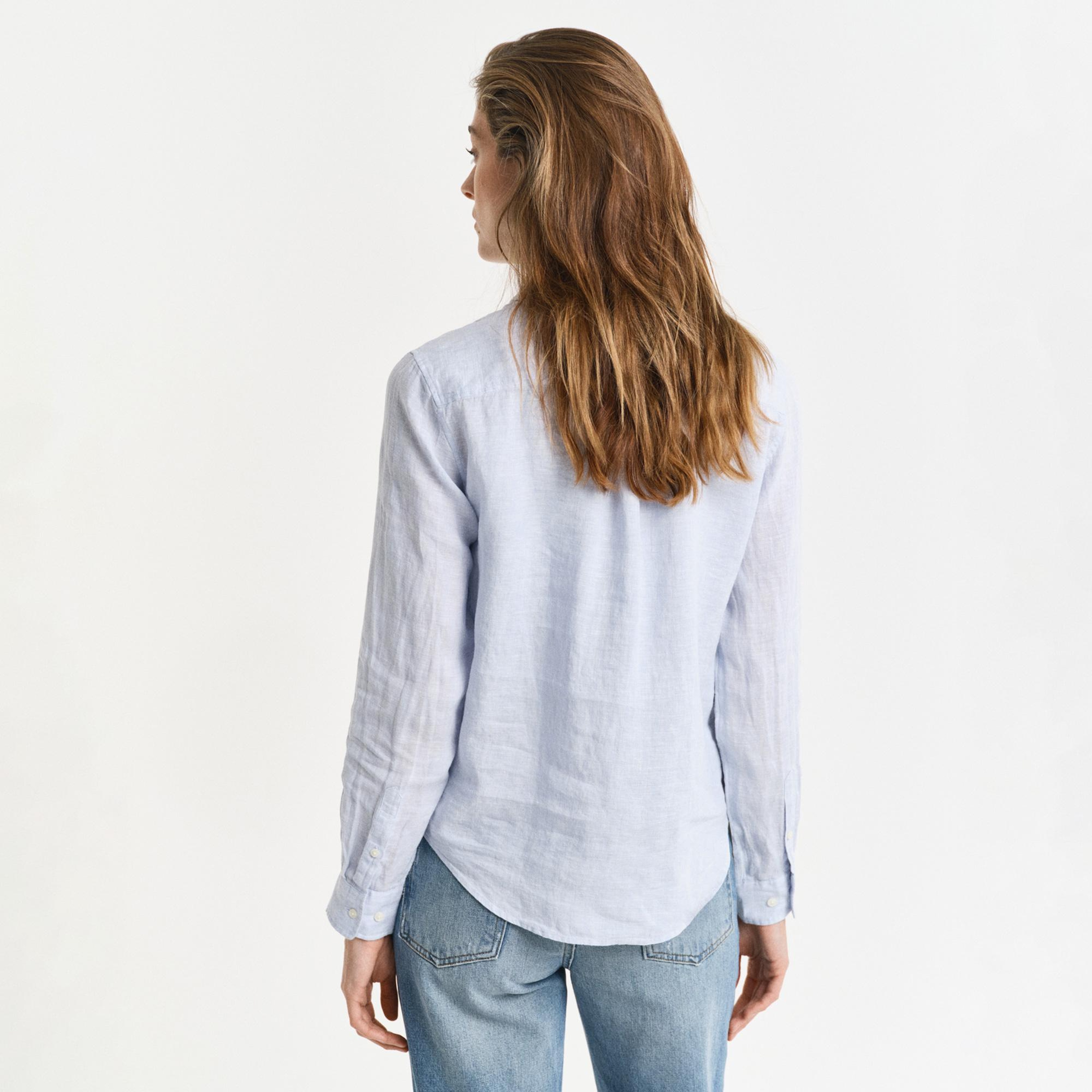 GANT Kadın Mavi Regular Fit Klasik Yaka Gömlek
