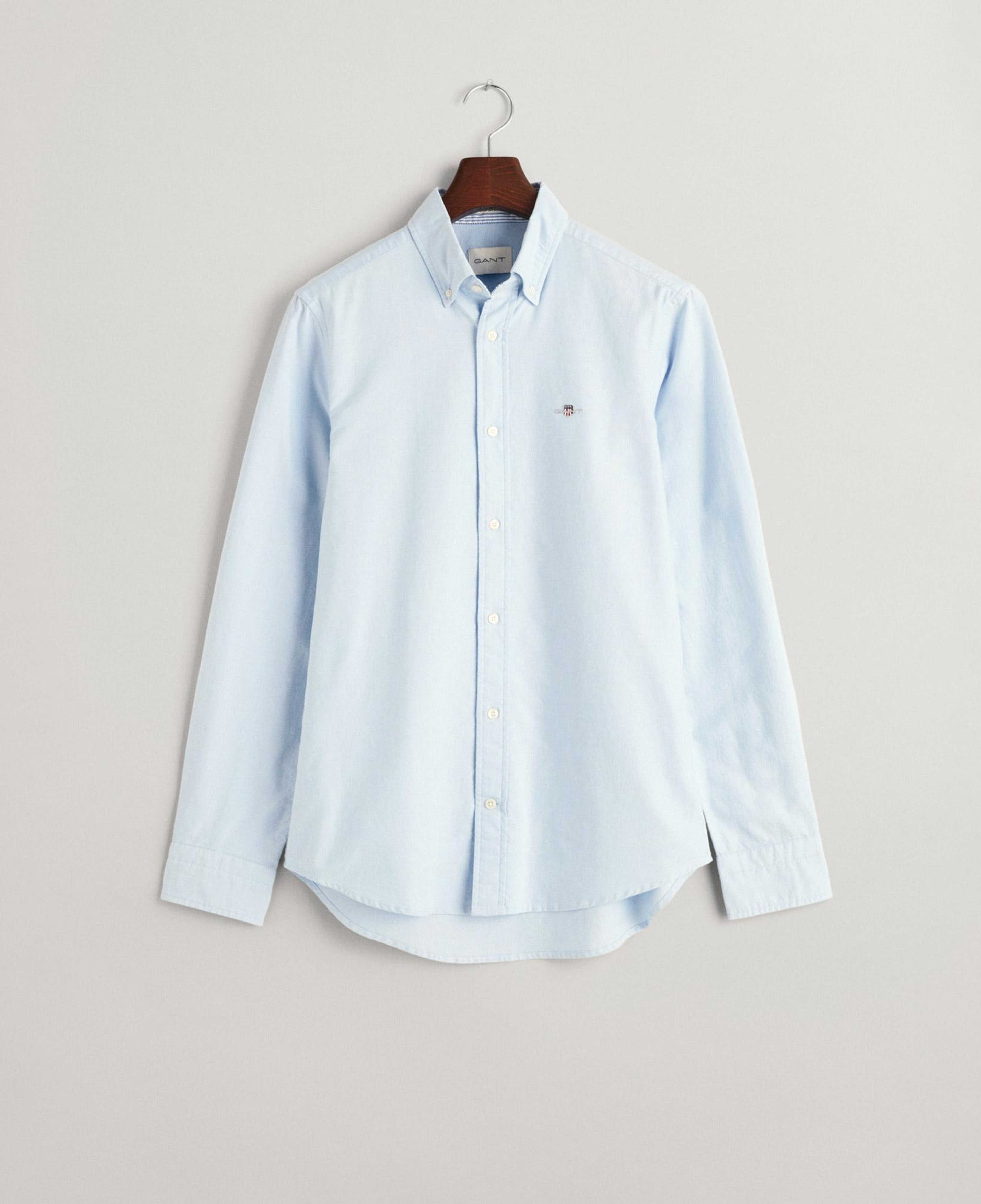 GANT Erkek Mavi Slim Fit Düğmeli Yaka Gömlek