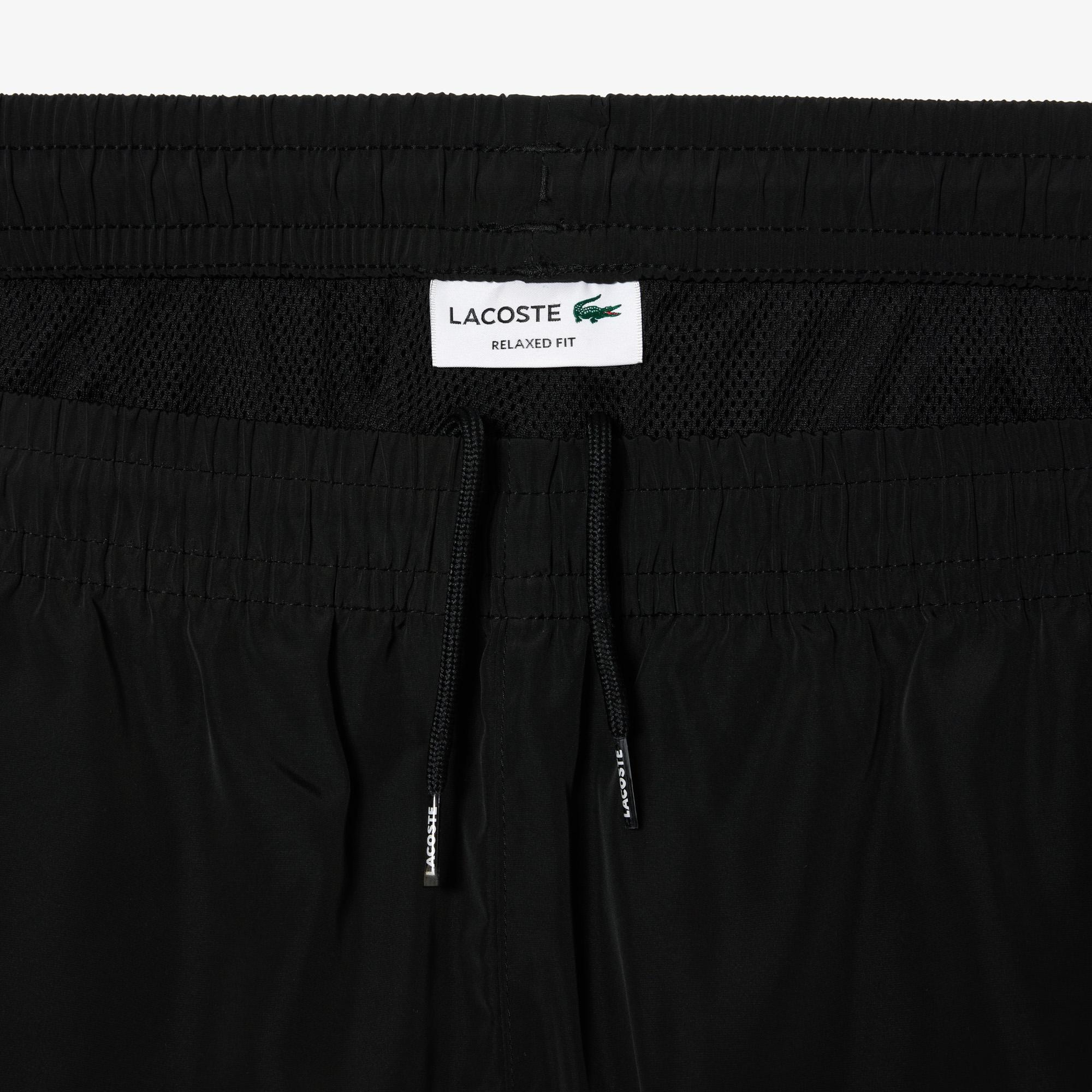 Erkek Relaxed Fit Baskılı Siyah Şort