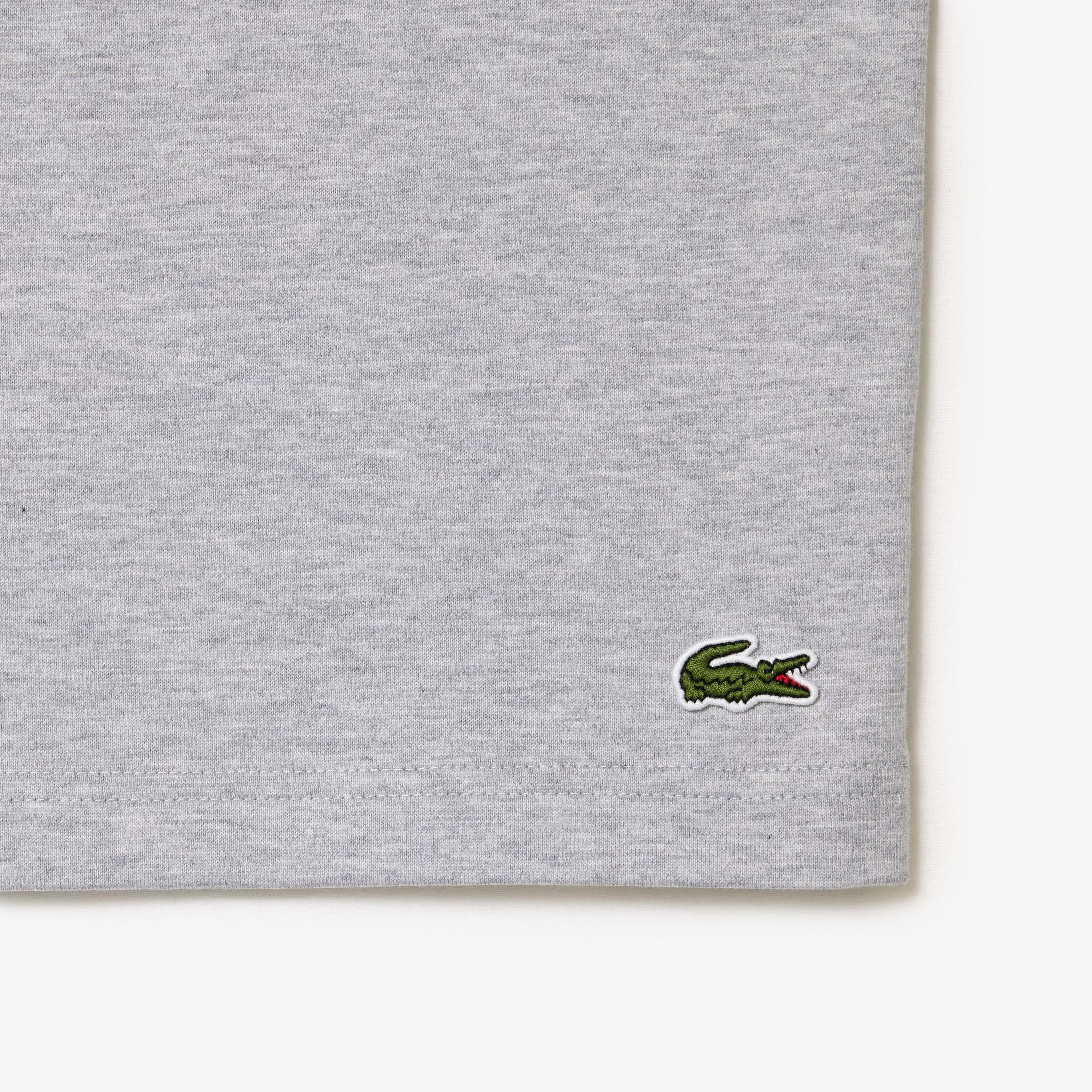 Unisex Relaxed Fit Bisiklet Yaka Baskılı Gri T-Shirt